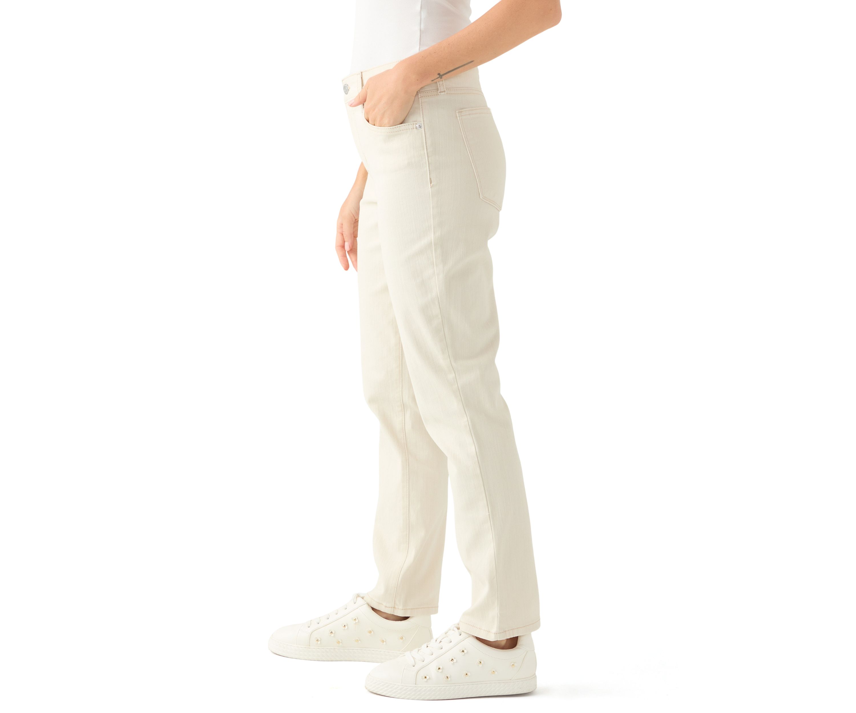 Petite Mid Rise Straight Jeans