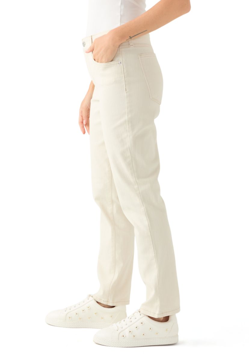 Petite Mid Rise Straight Jeans