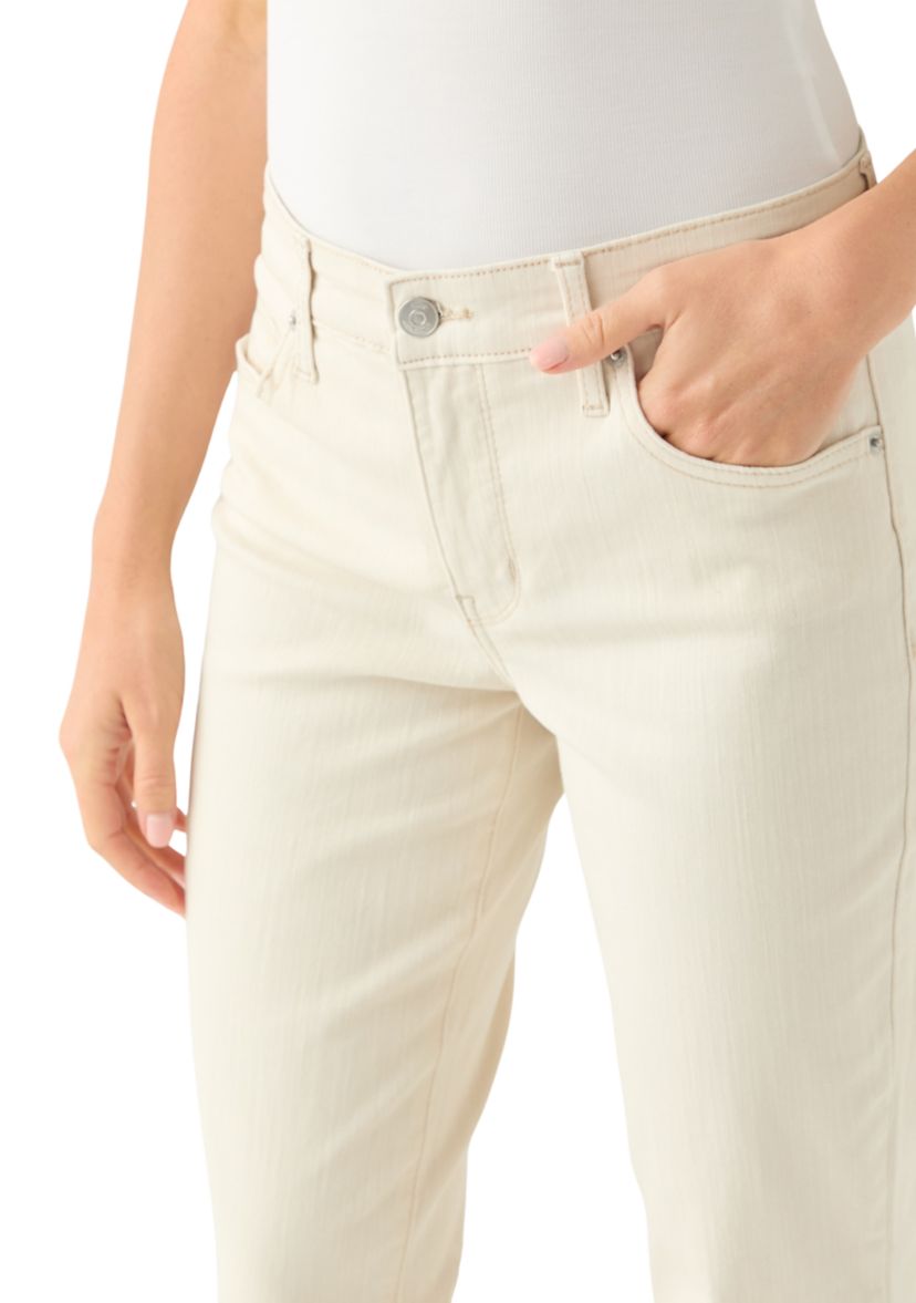 Petite Mid Rise Straight Jeans