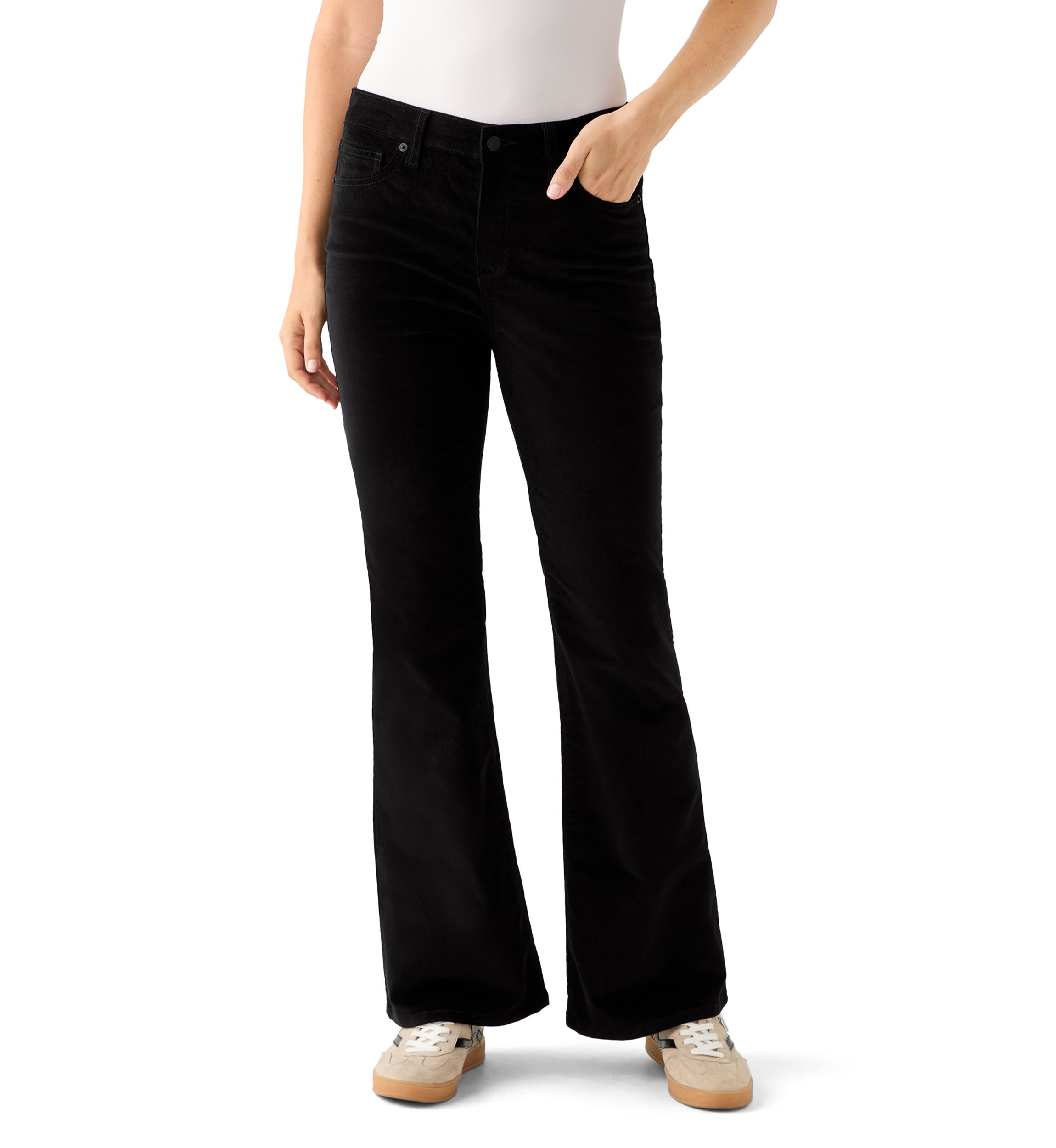 Womens Flare Leg Corduroy Pants