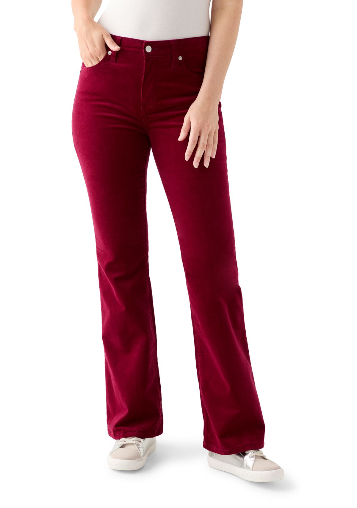 Womens Flare Leg Corduroy Pants
