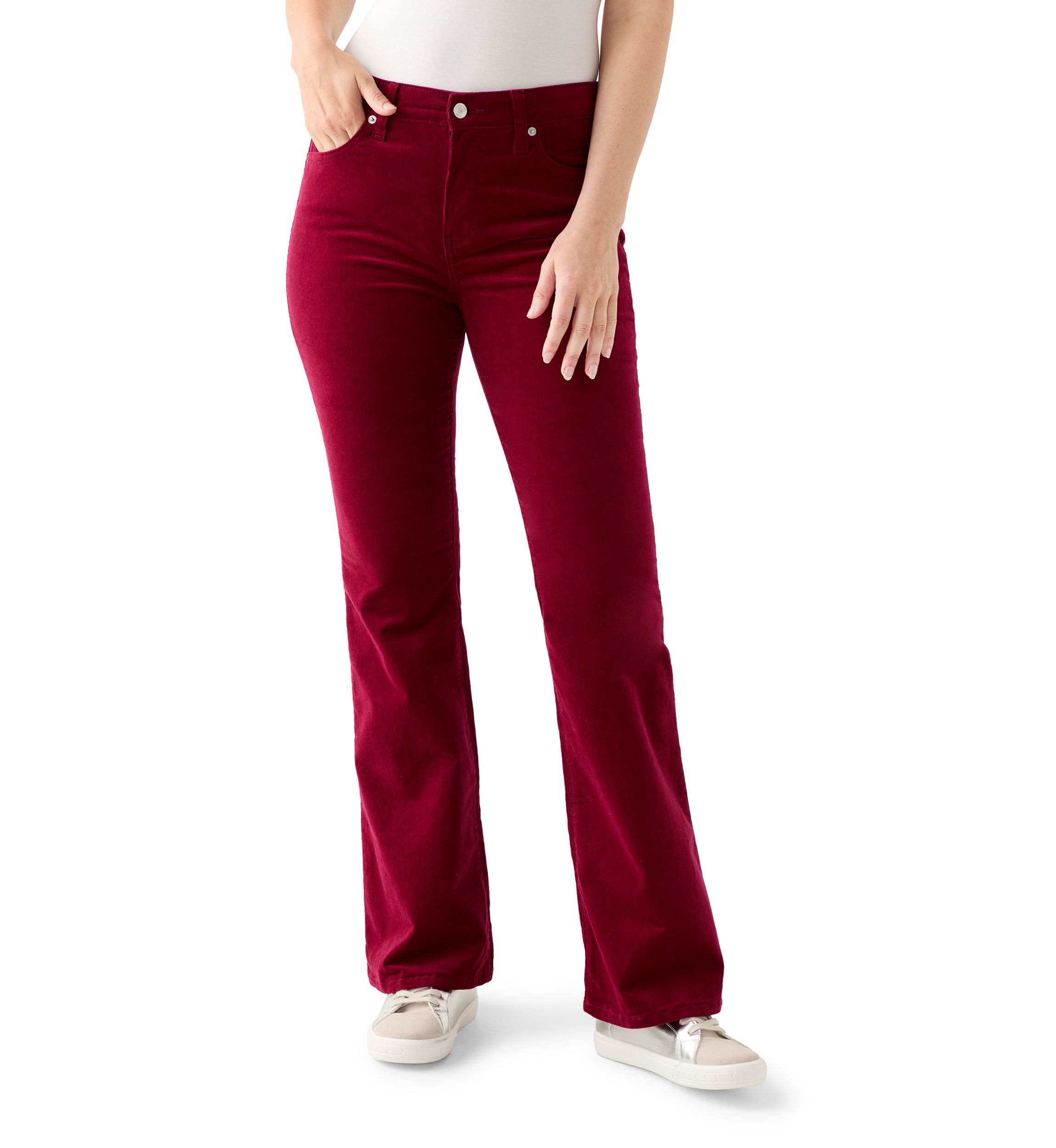 Womens Flare Leg Corduroy Pants