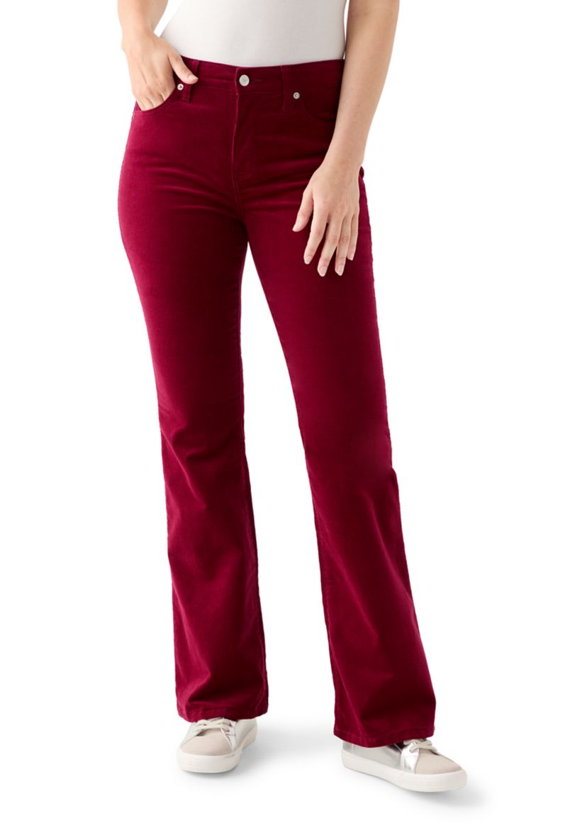 Womens Flare Leg Corduroy Pants