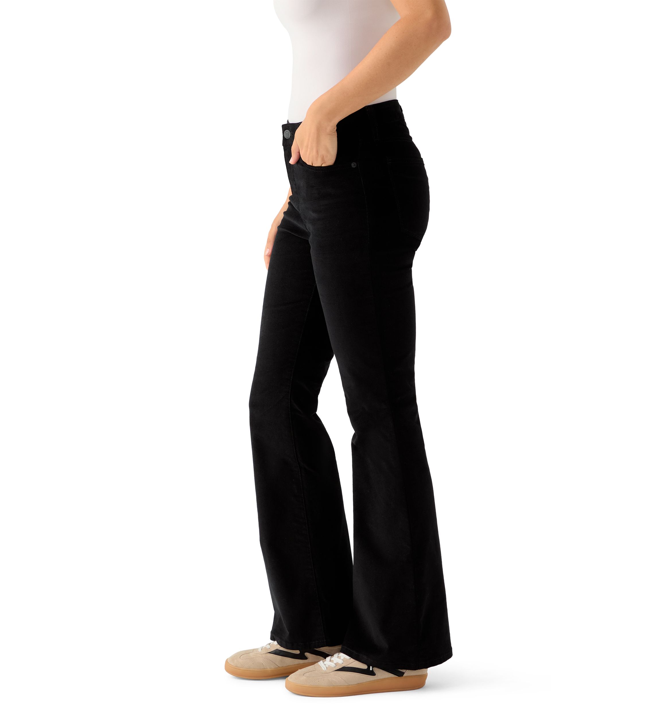 Womens Flare Leg Corduroy Pants