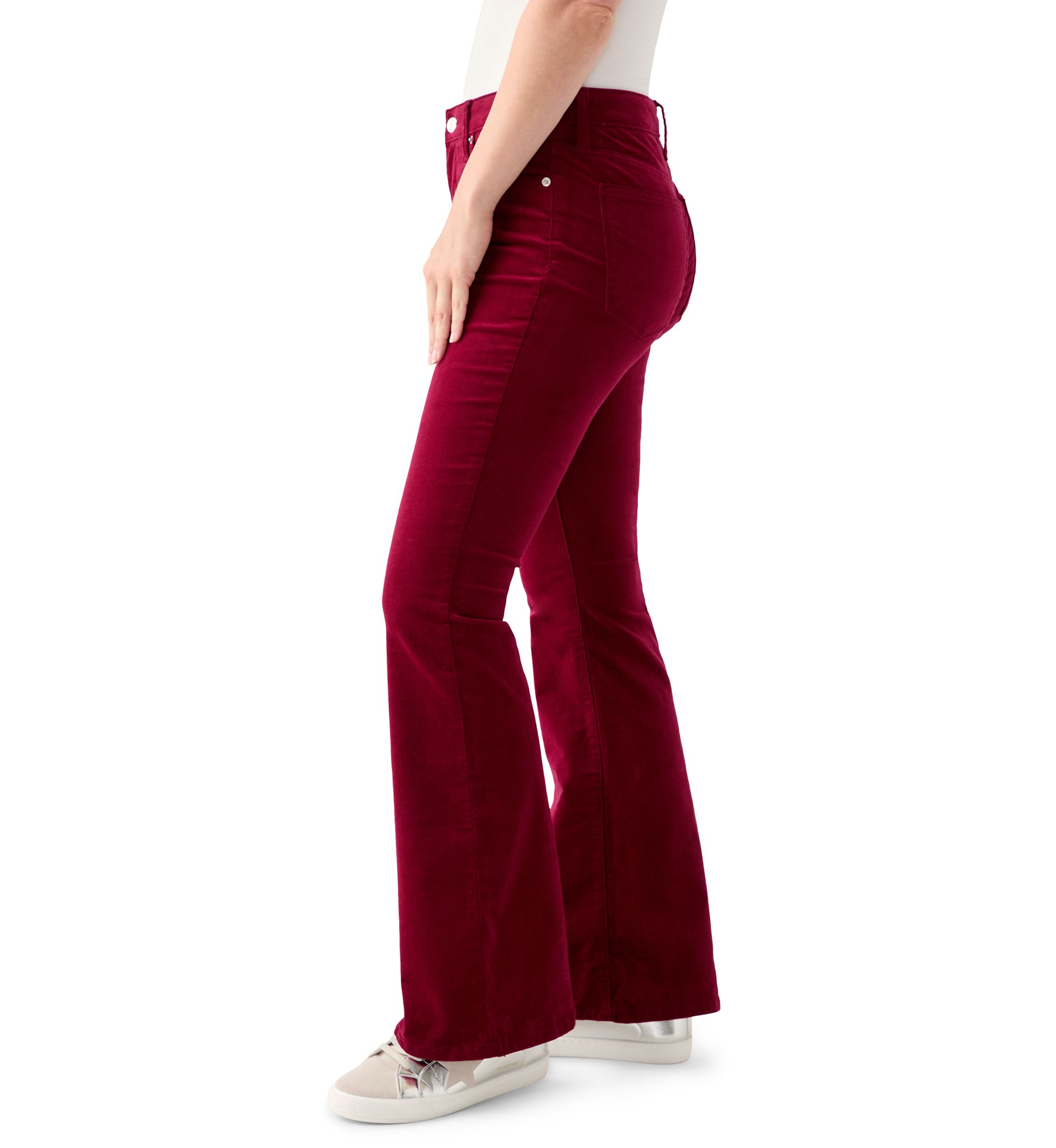 Womens Flare Leg Corduroy Pants