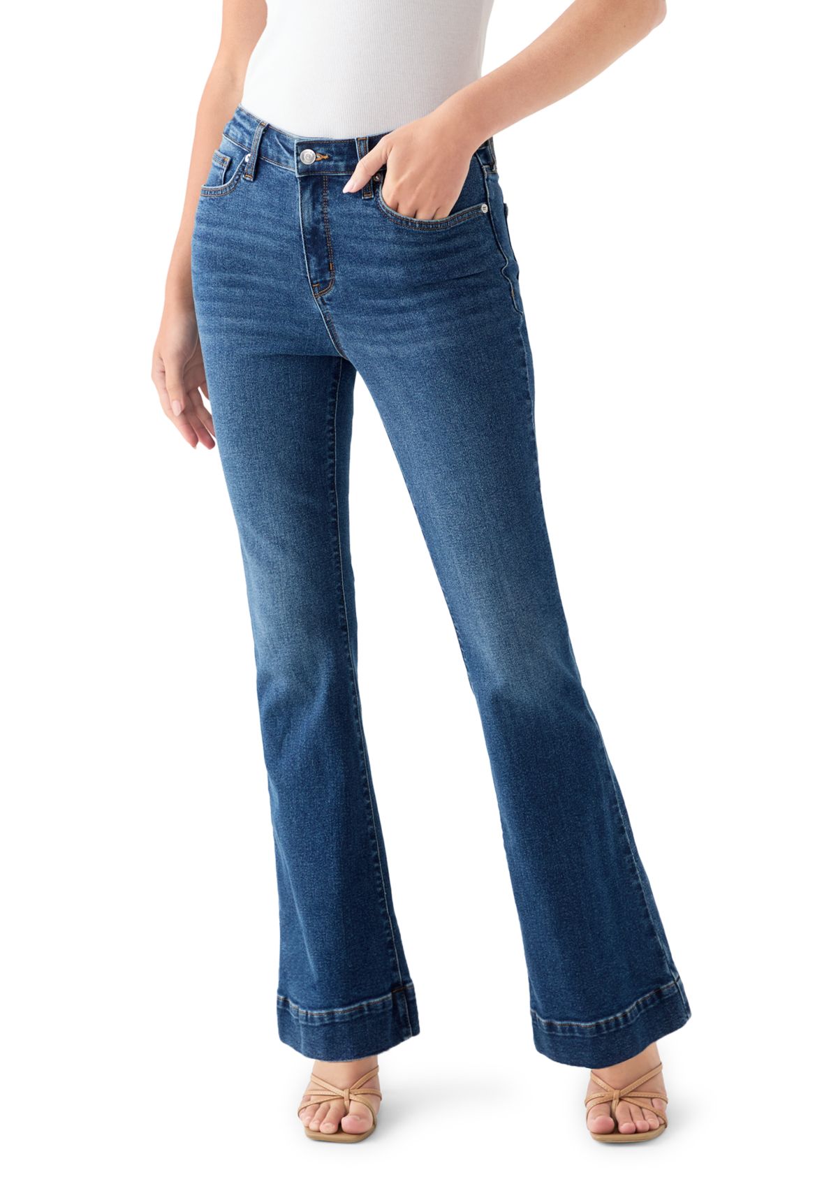 Womens High Rise Flare Jeans