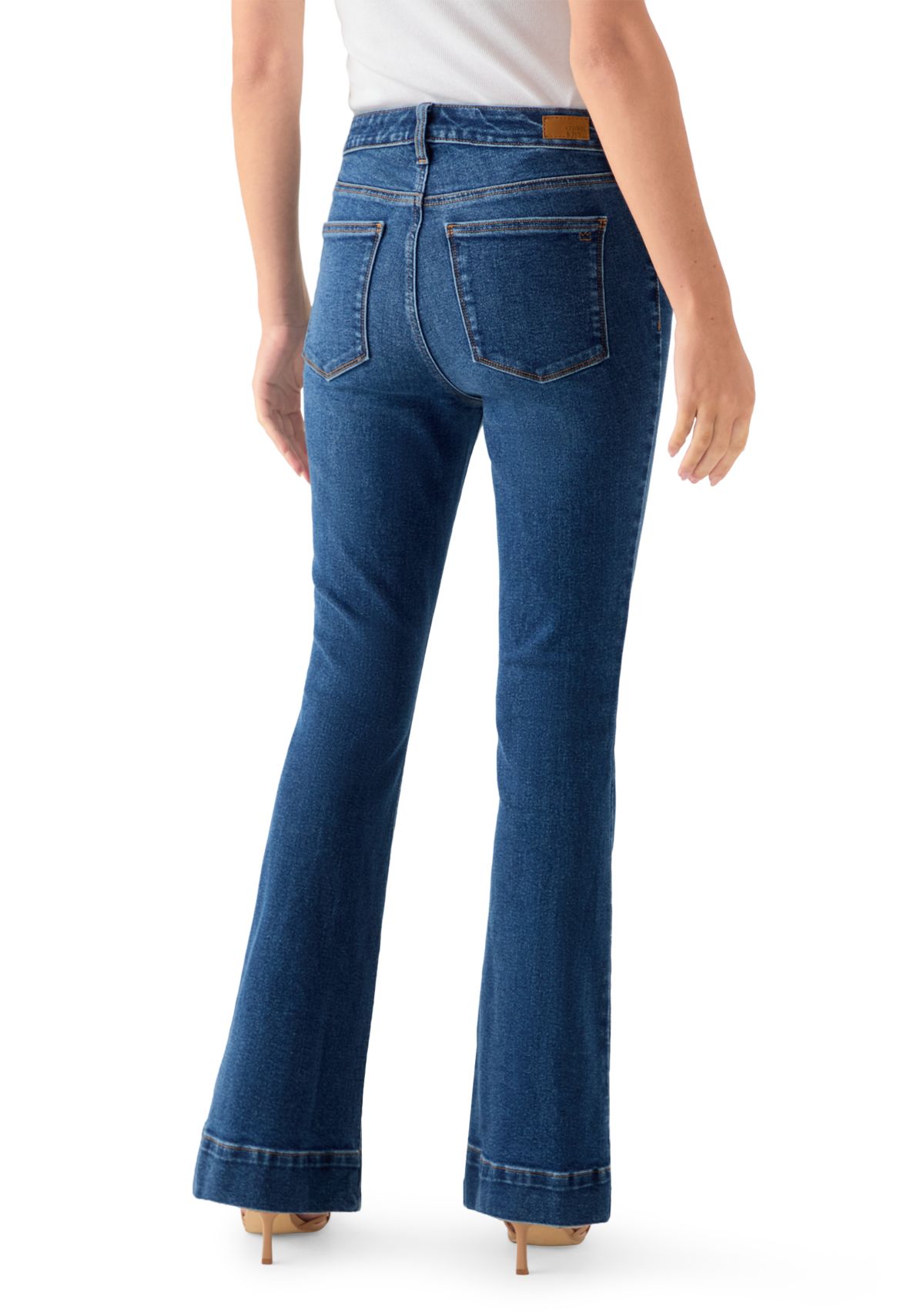 Womens High Rise Flare Jeans