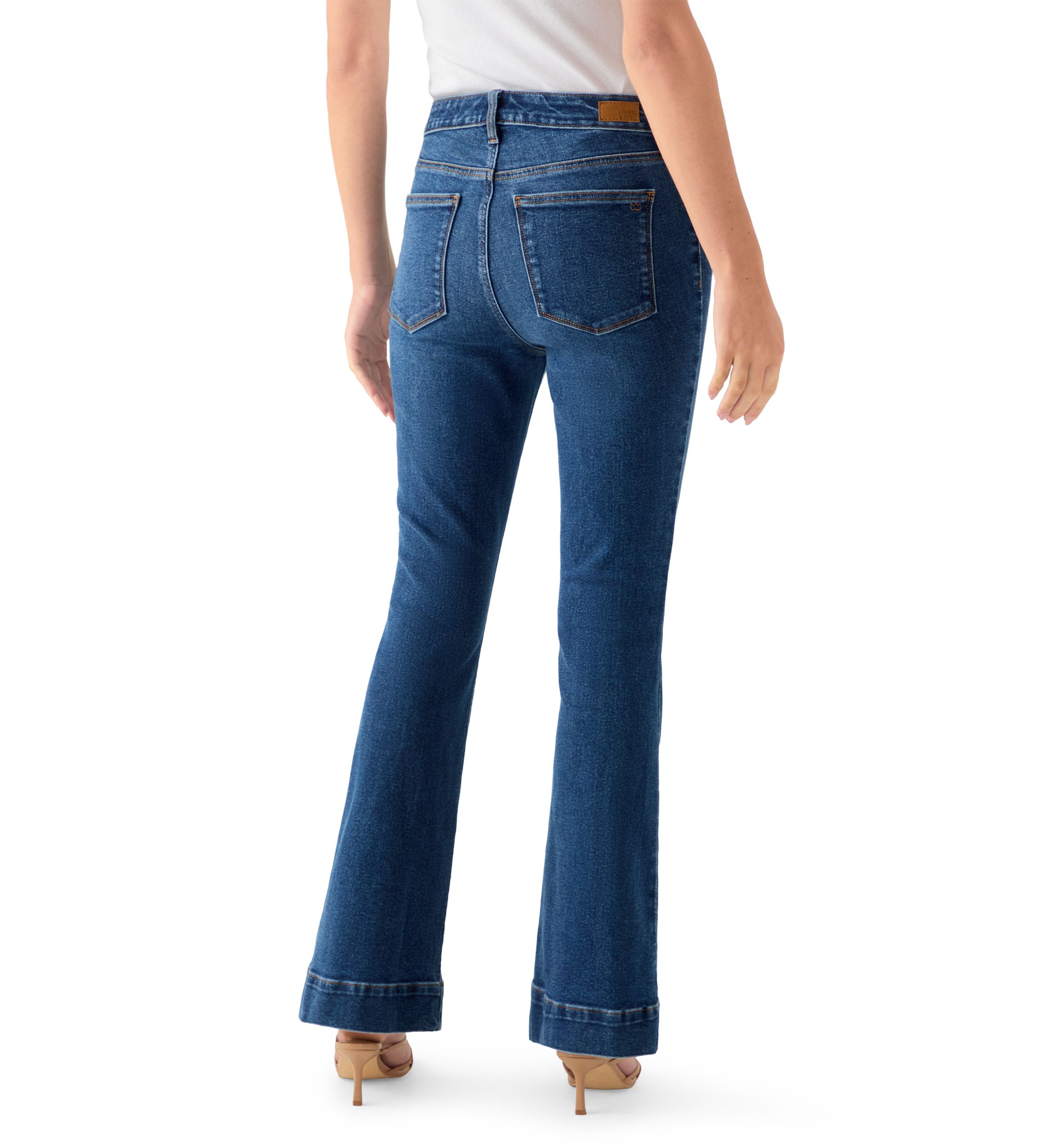 Womens High Rise Flare Jeans