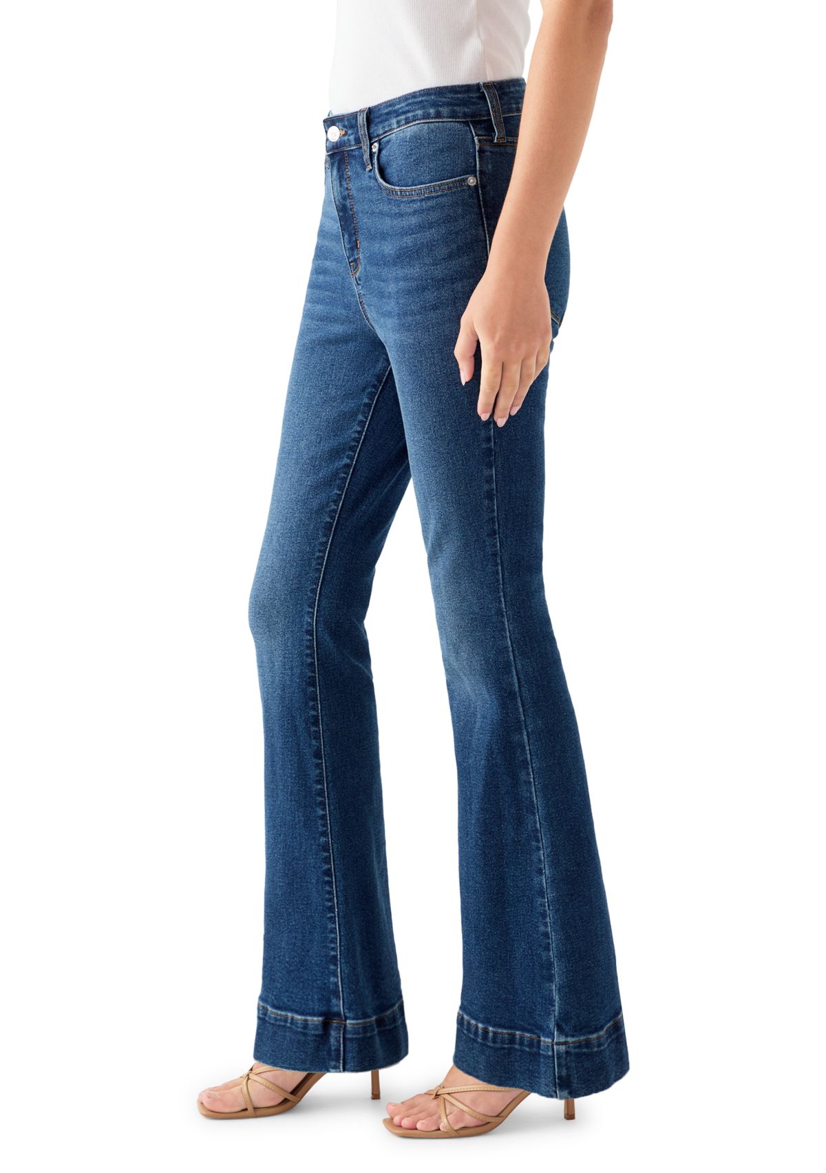 Womens High Rise Flare Jeans