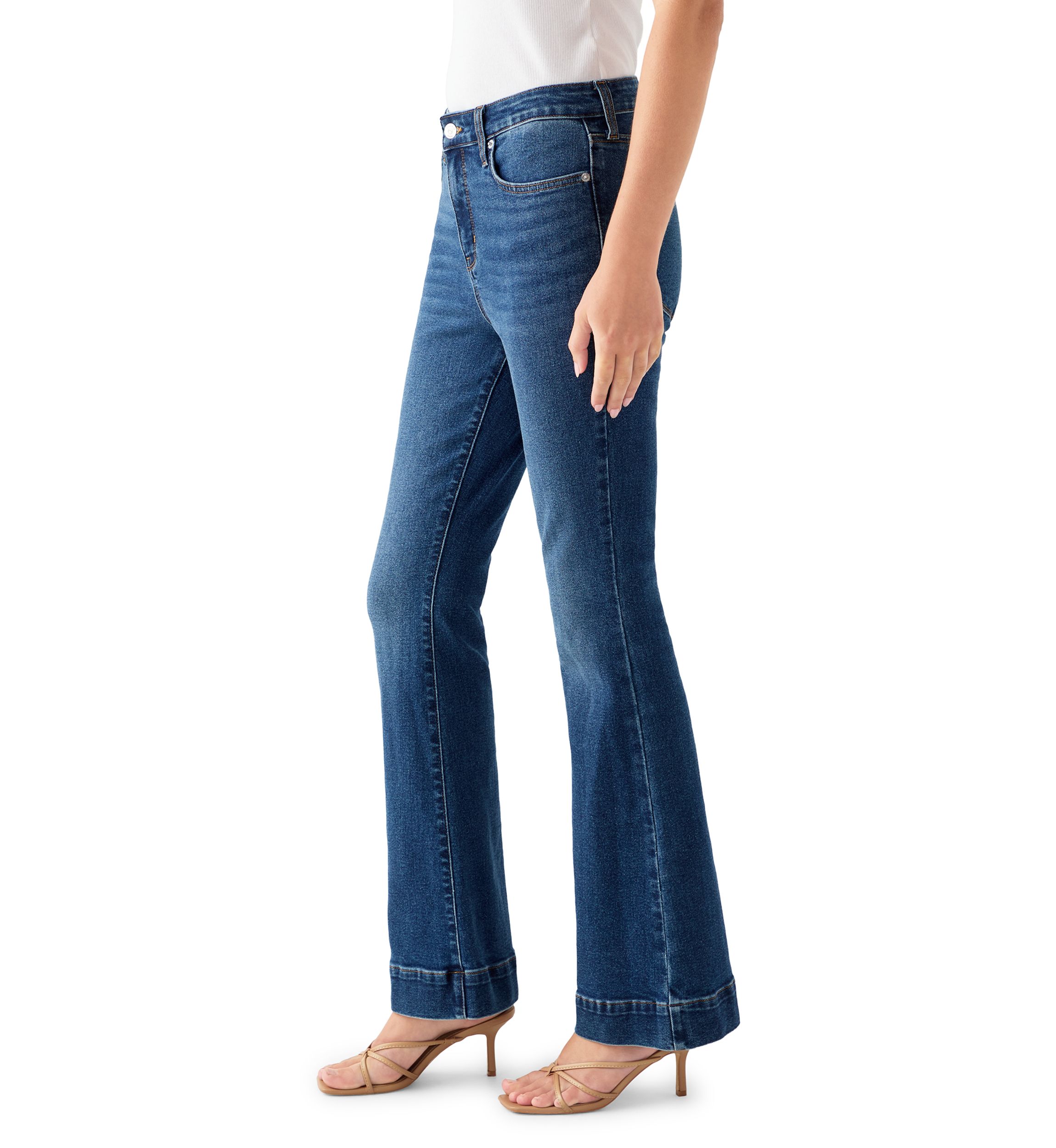 Womens High Rise Flare Jeans