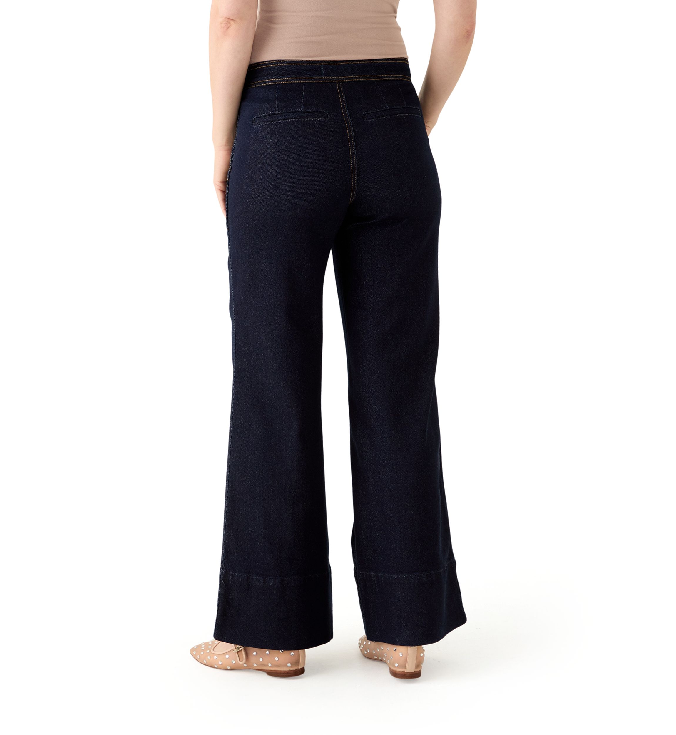 Womens High Rise Wide Leg Pants