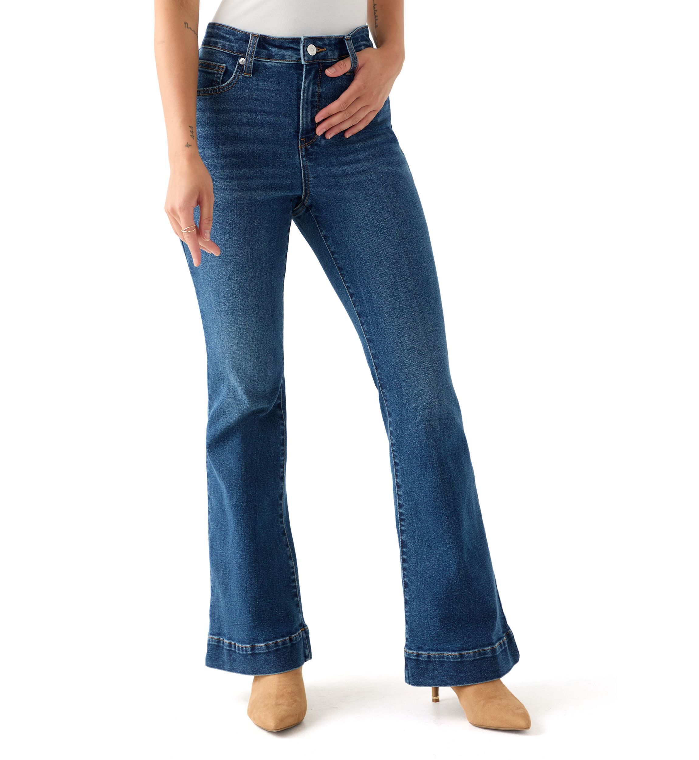 Petite High Rise Flare Jeans