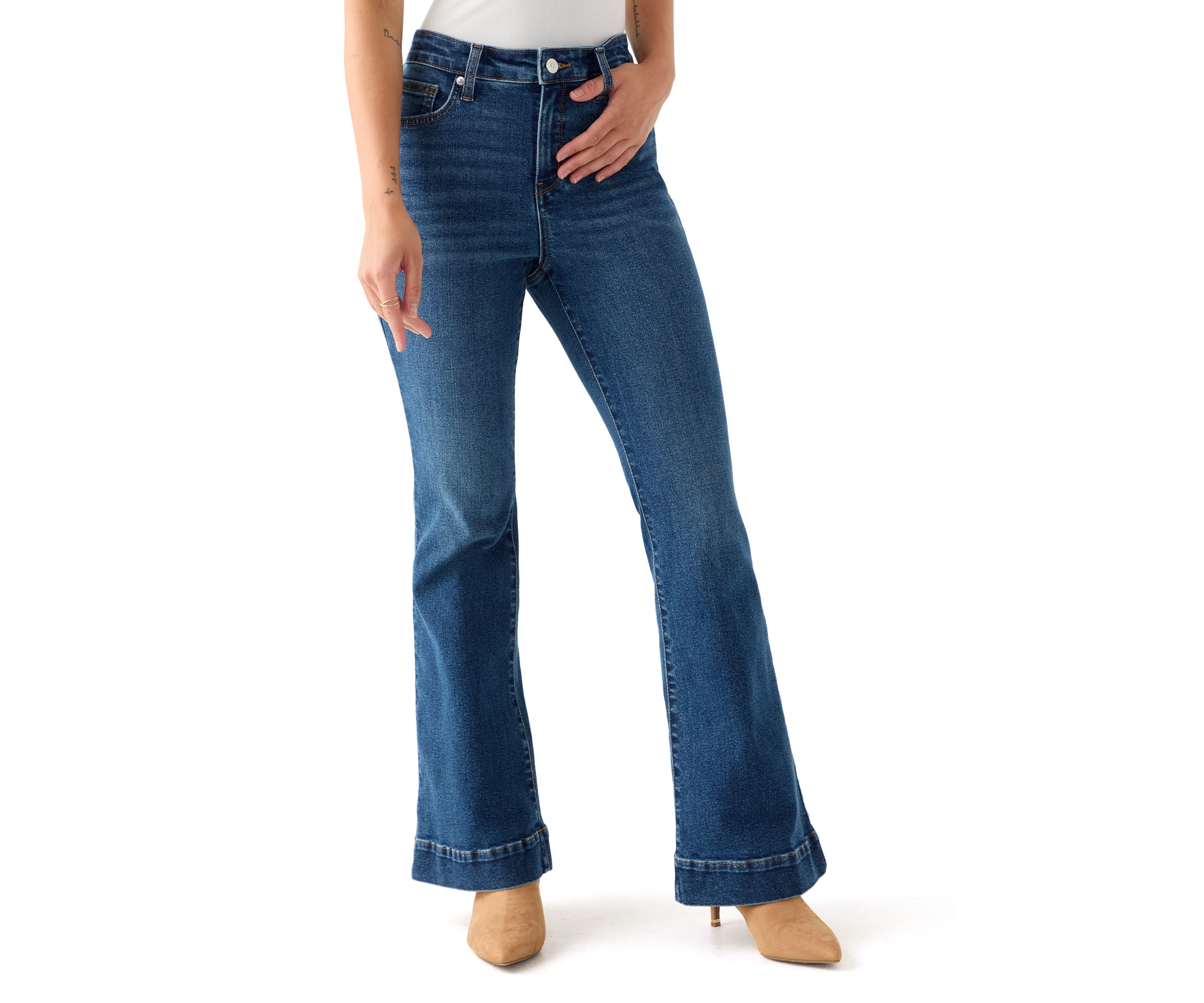 Petite High Rise Flare Jeans