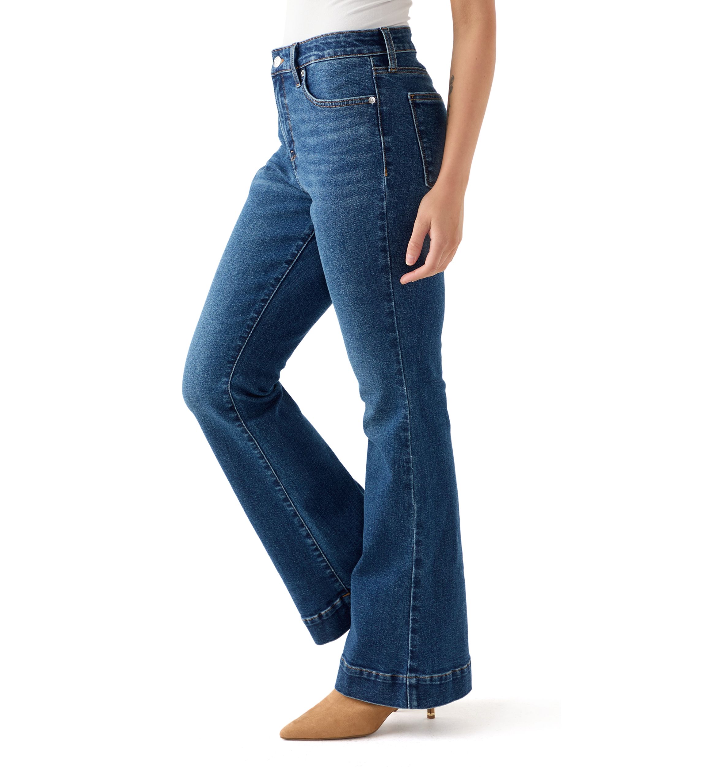 Petite High Rise Flare Jeans