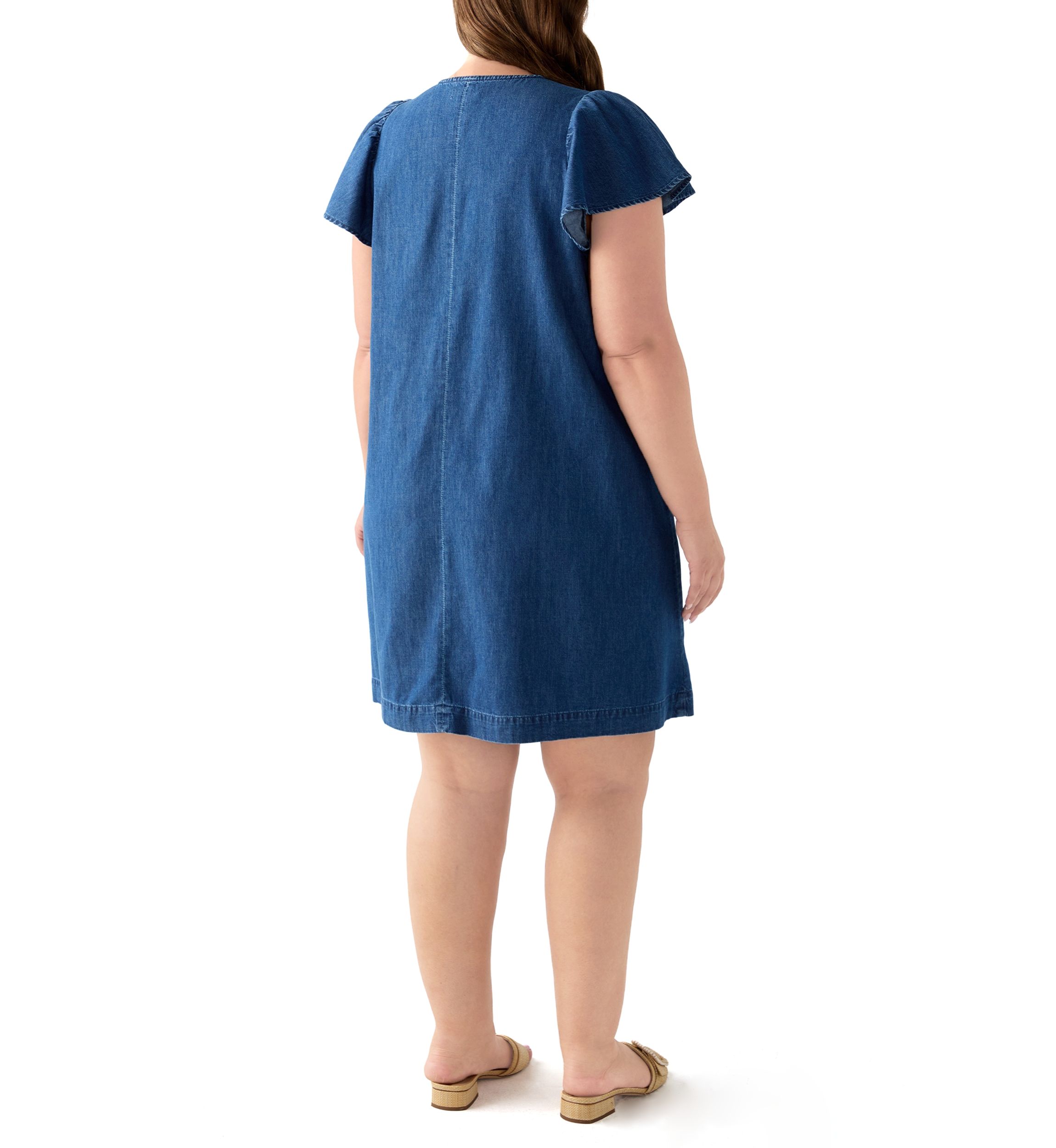 Plus Size Short Sleeve Denim Dress