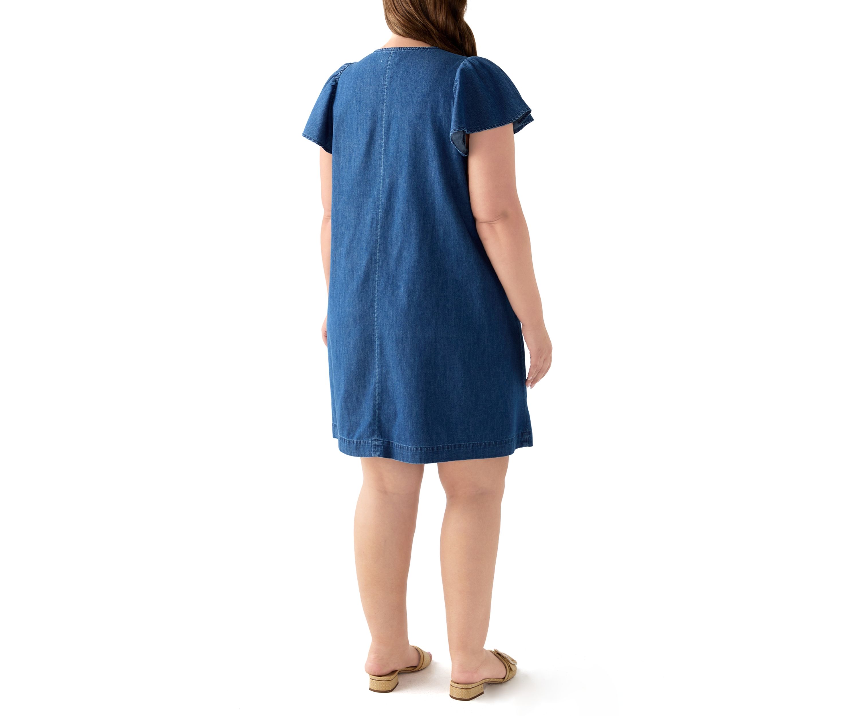 Plus Size Short Sleeve Denim Dress