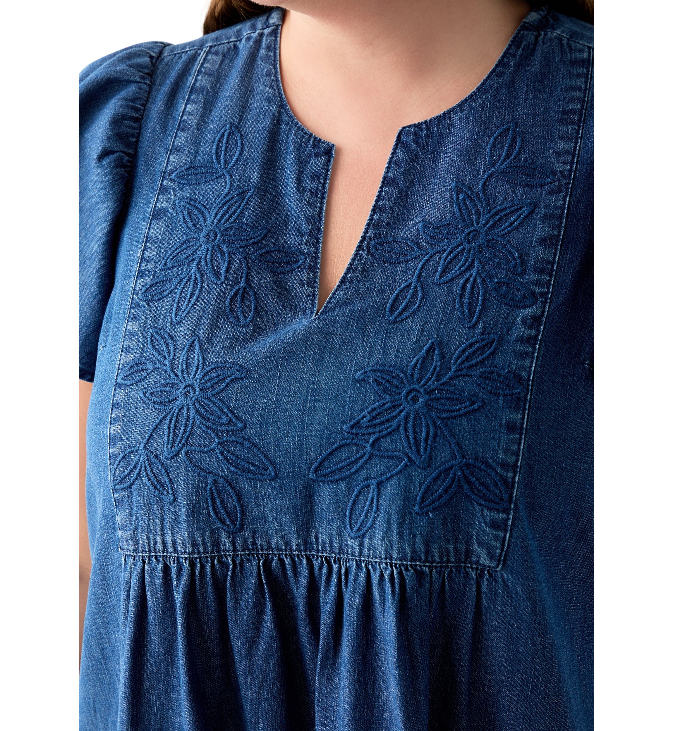 Plus Size Short Sleeve Denim Dress