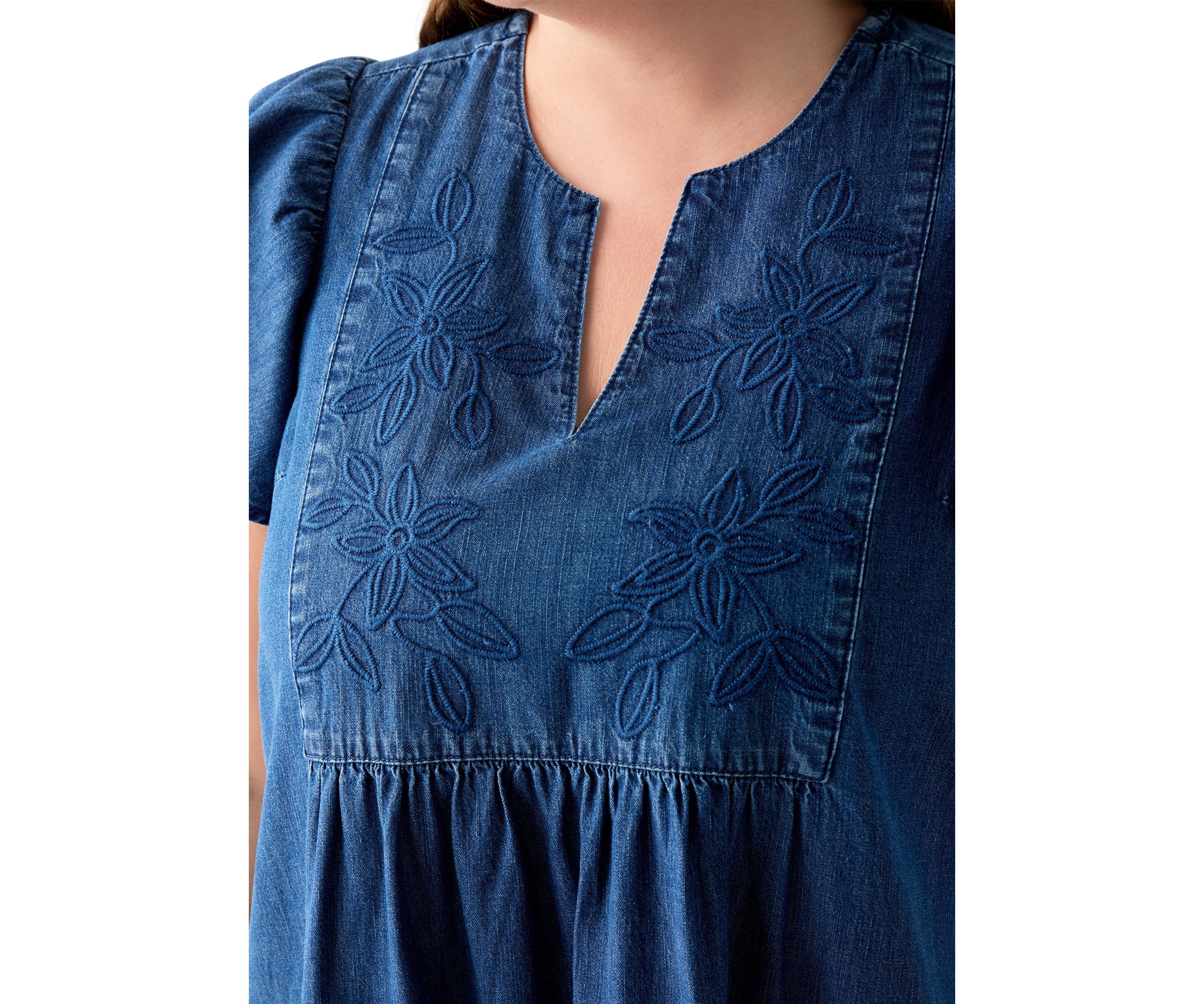 Plus Size Short Sleeve Denim Dress