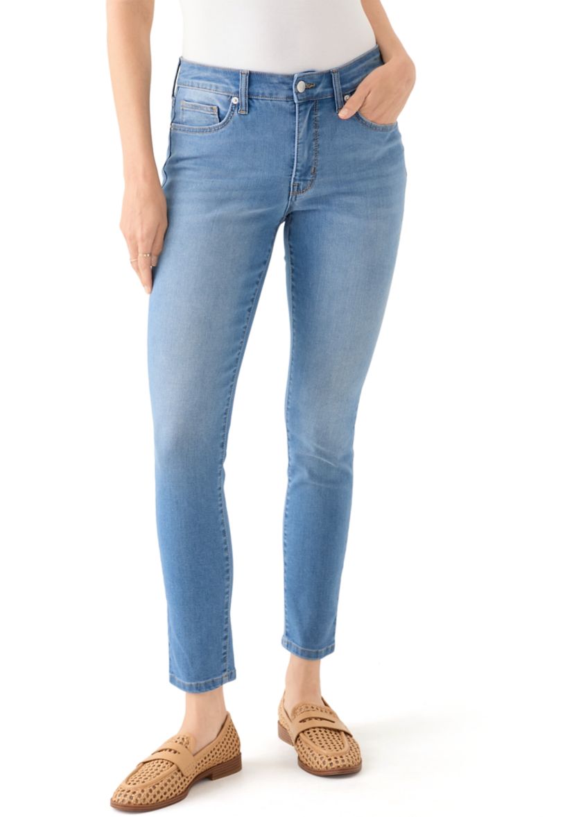 Womens Mid Rise Skinny Jeans