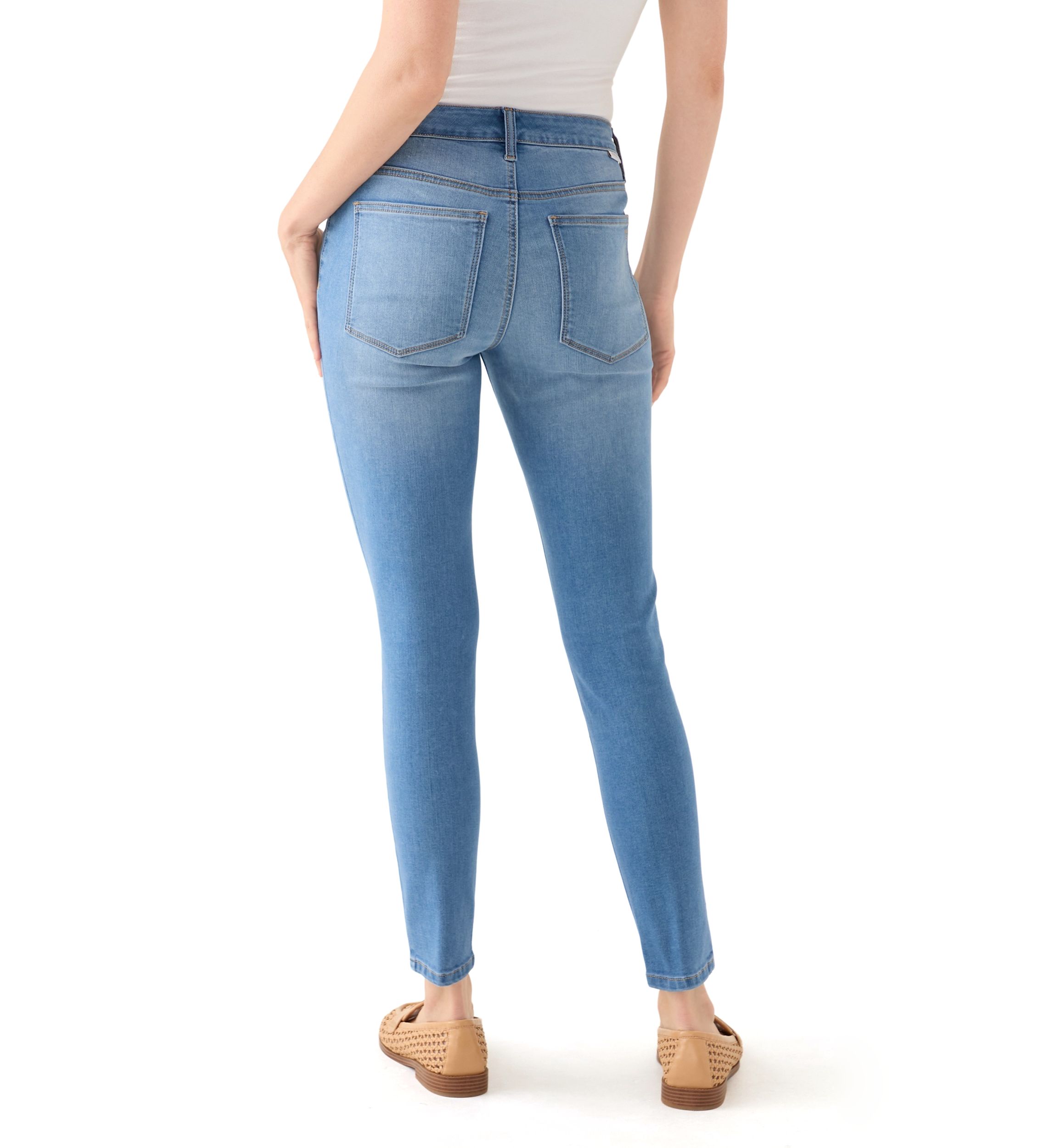 Womens Mid Rise Skinny Jeans