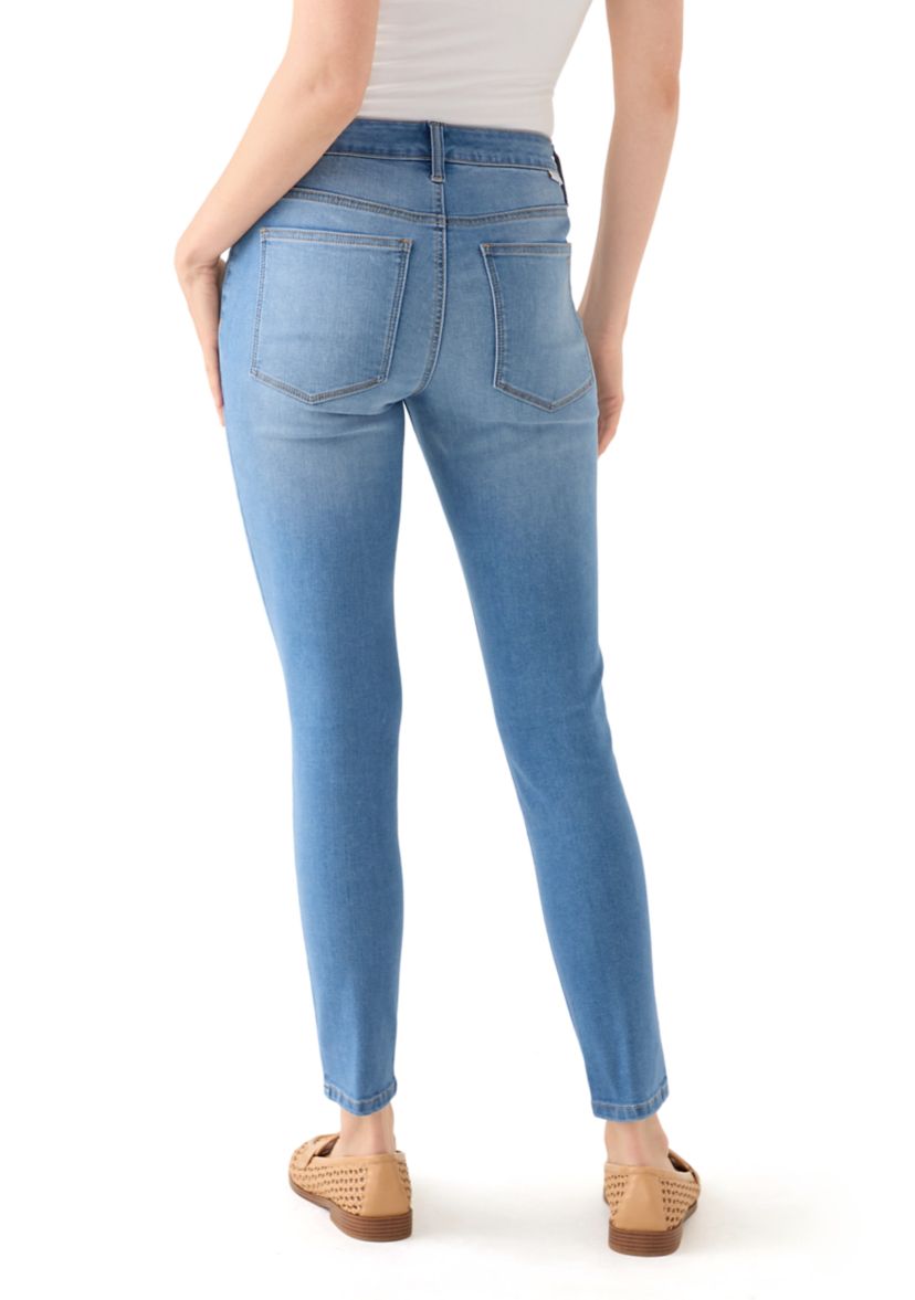 Womens Mid Rise Skinny Jeans