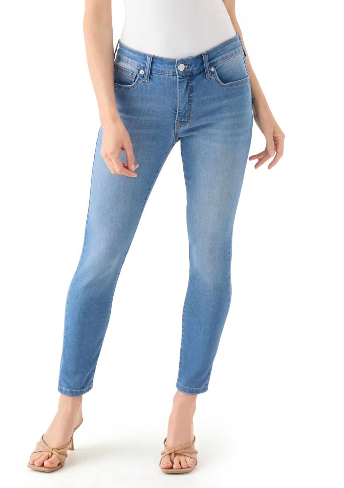 Petite Mid Rise Skinny Jeans 