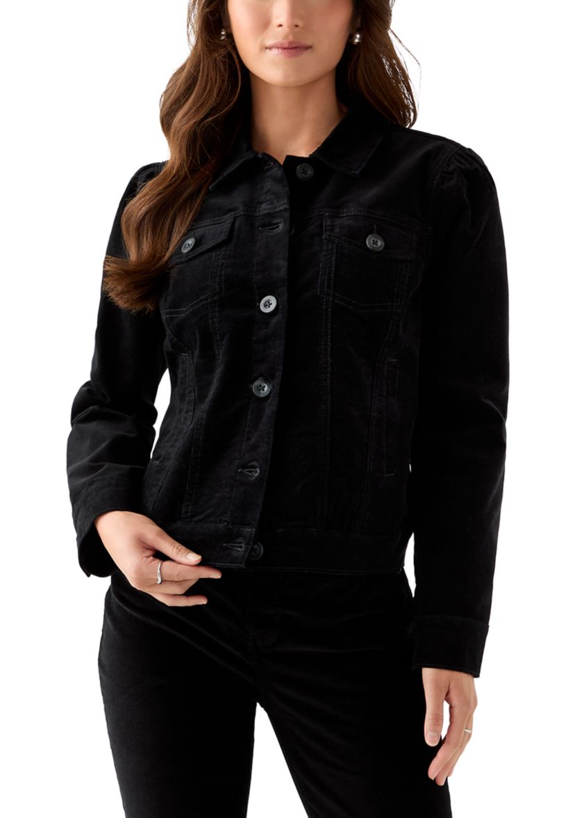 Petite Puff Sleeve Corduroy Jacket