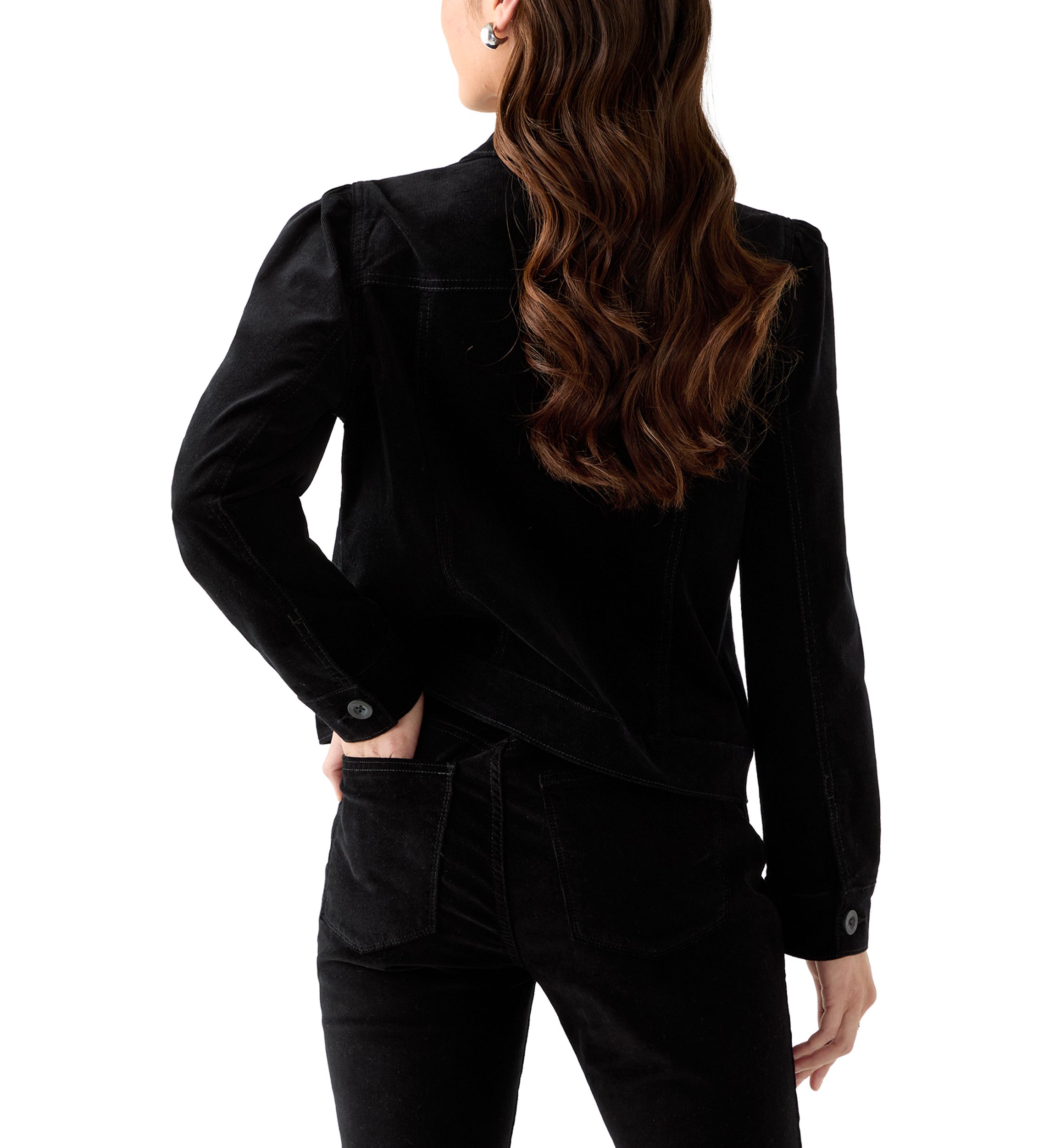 Petite Puff Sleeve Corduroy Jacket