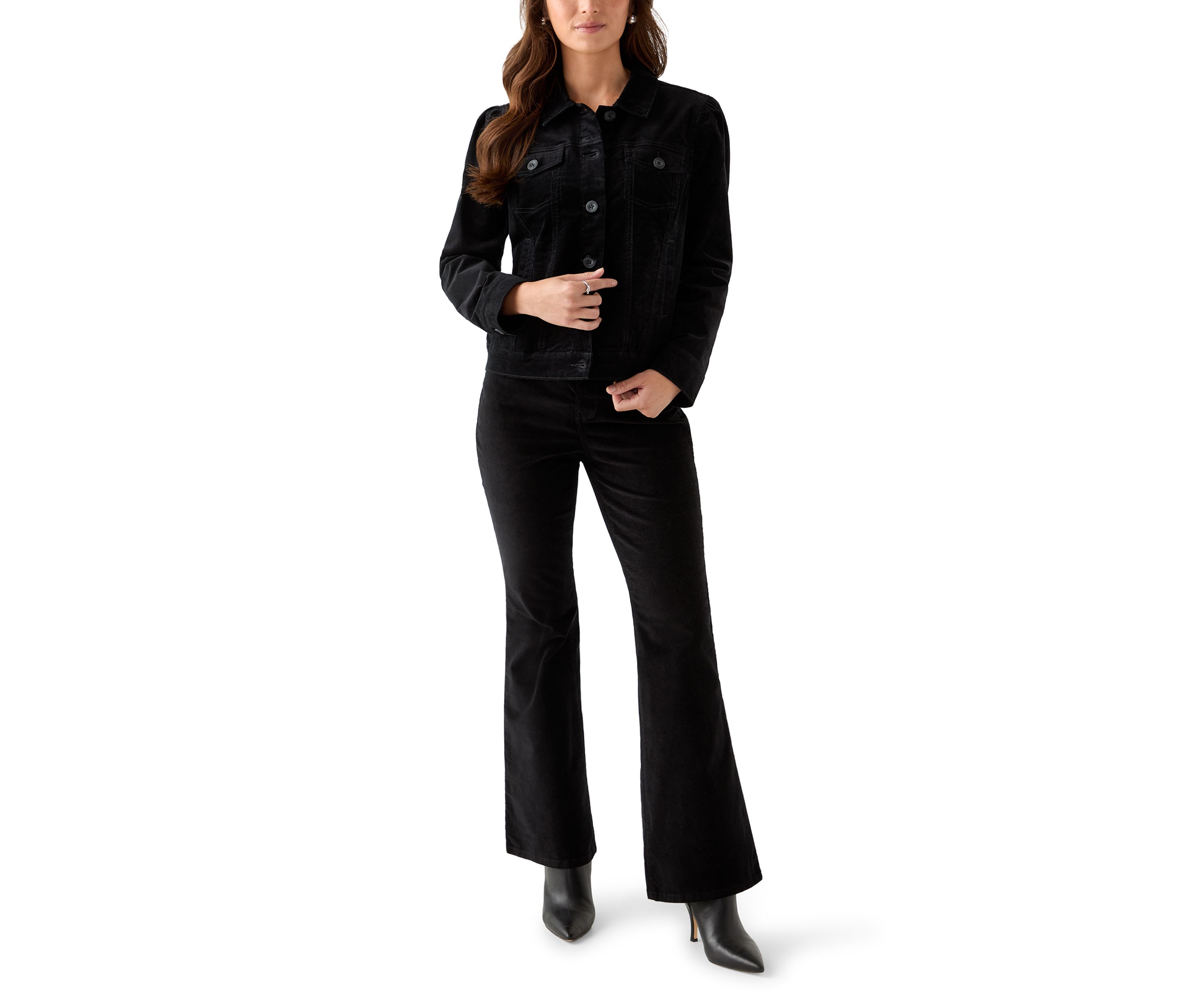 Petite Puff Sleeve Corduroy Jacket