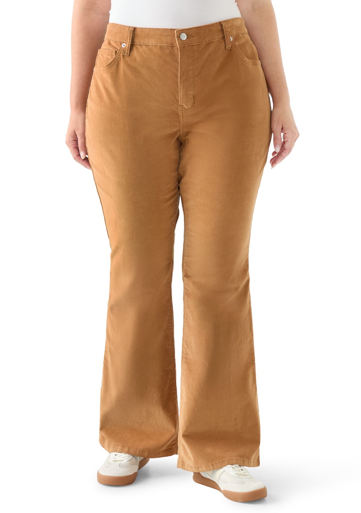 Plus Size Corduroy Flare Pants