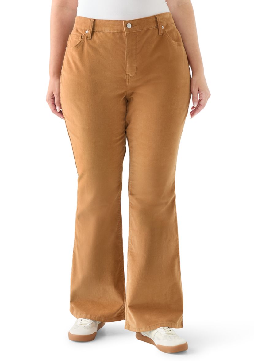 Plus Size Corduroy Flare Pants