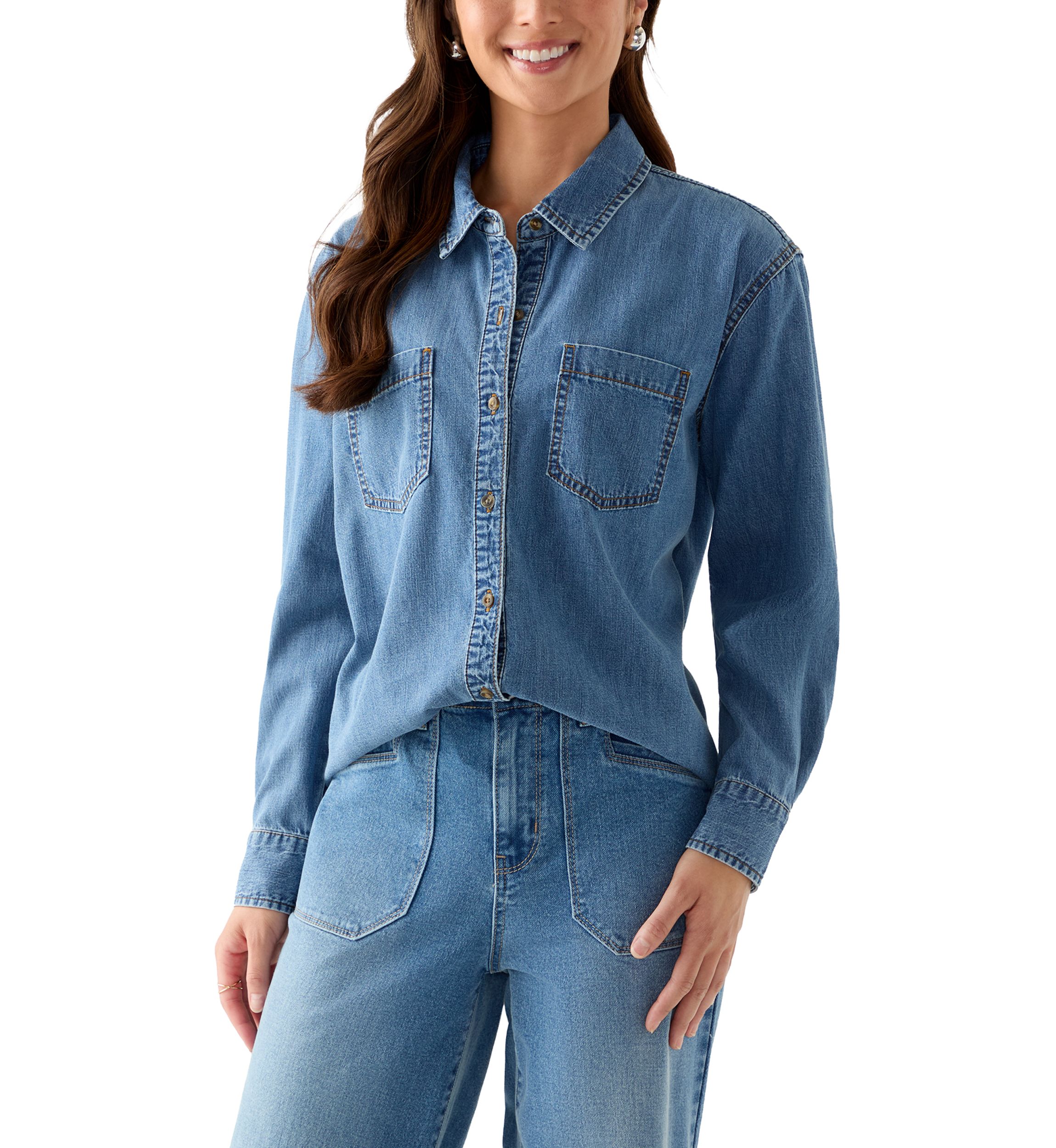 Petite Boyfriend Poplin Button Down Shirt 