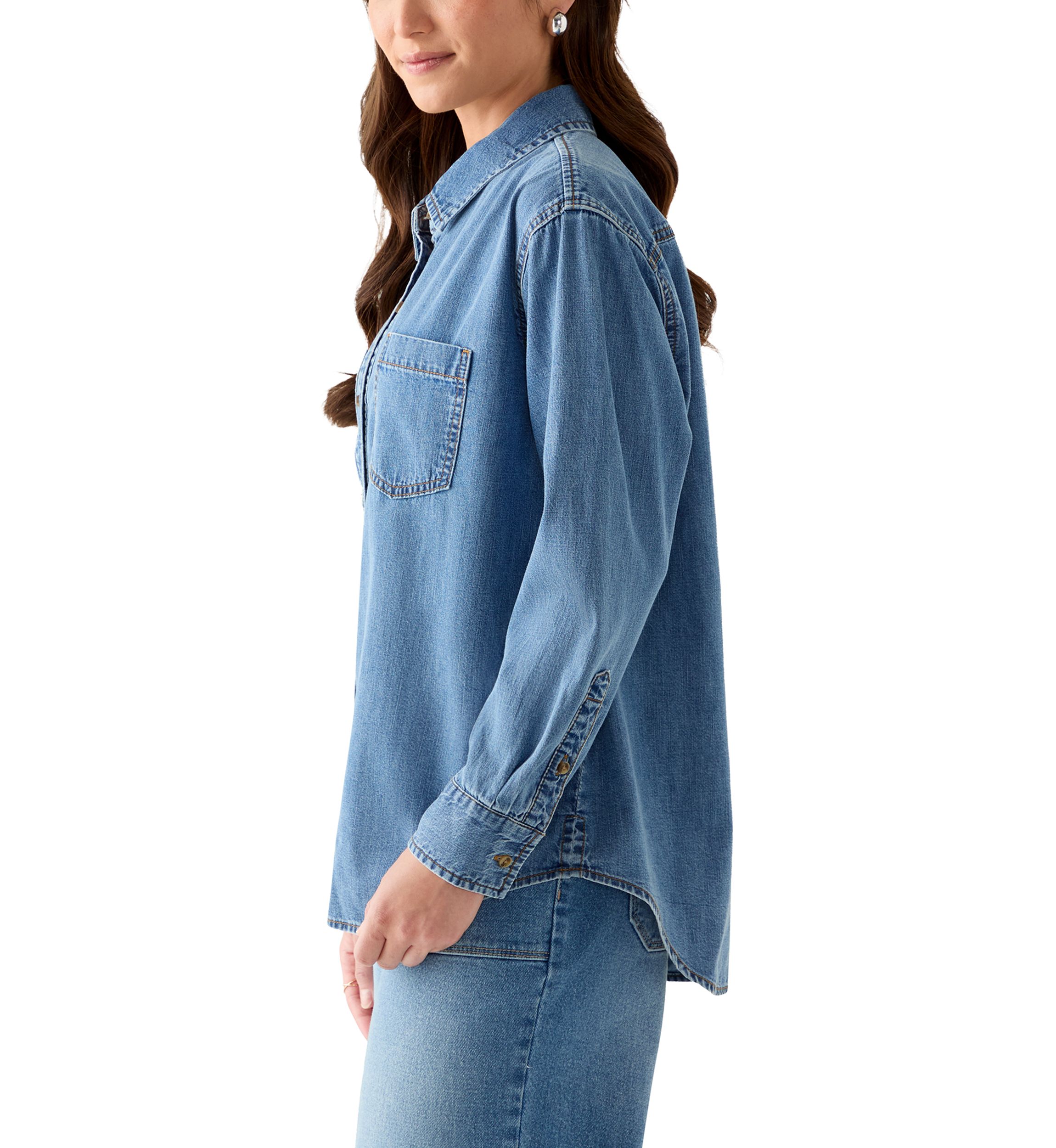 Petite Boyfriend Poplin Button Down Shirt 