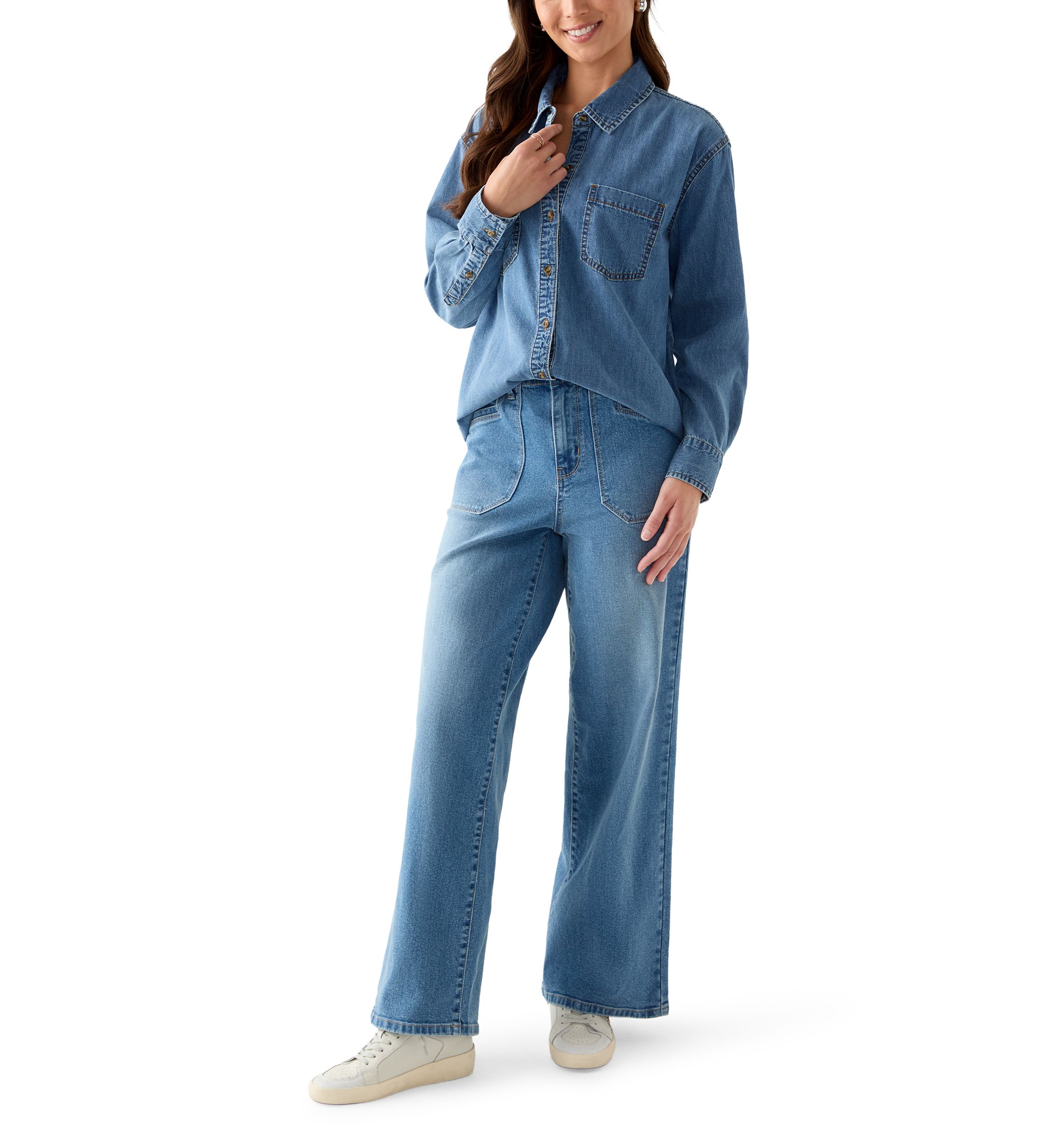Petite Boyfriend Poplin Button Down Shirt 