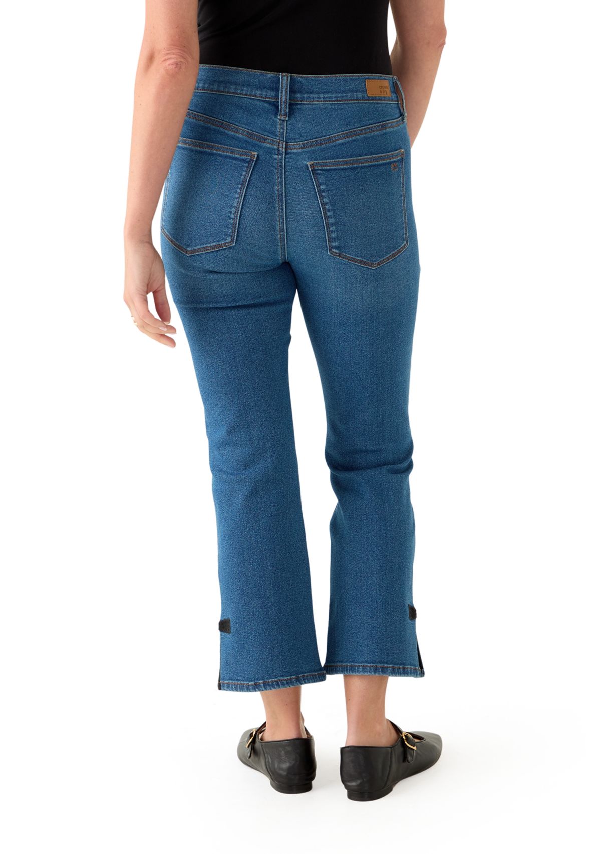 Petite Kick Flare Bow Hem Jeans 