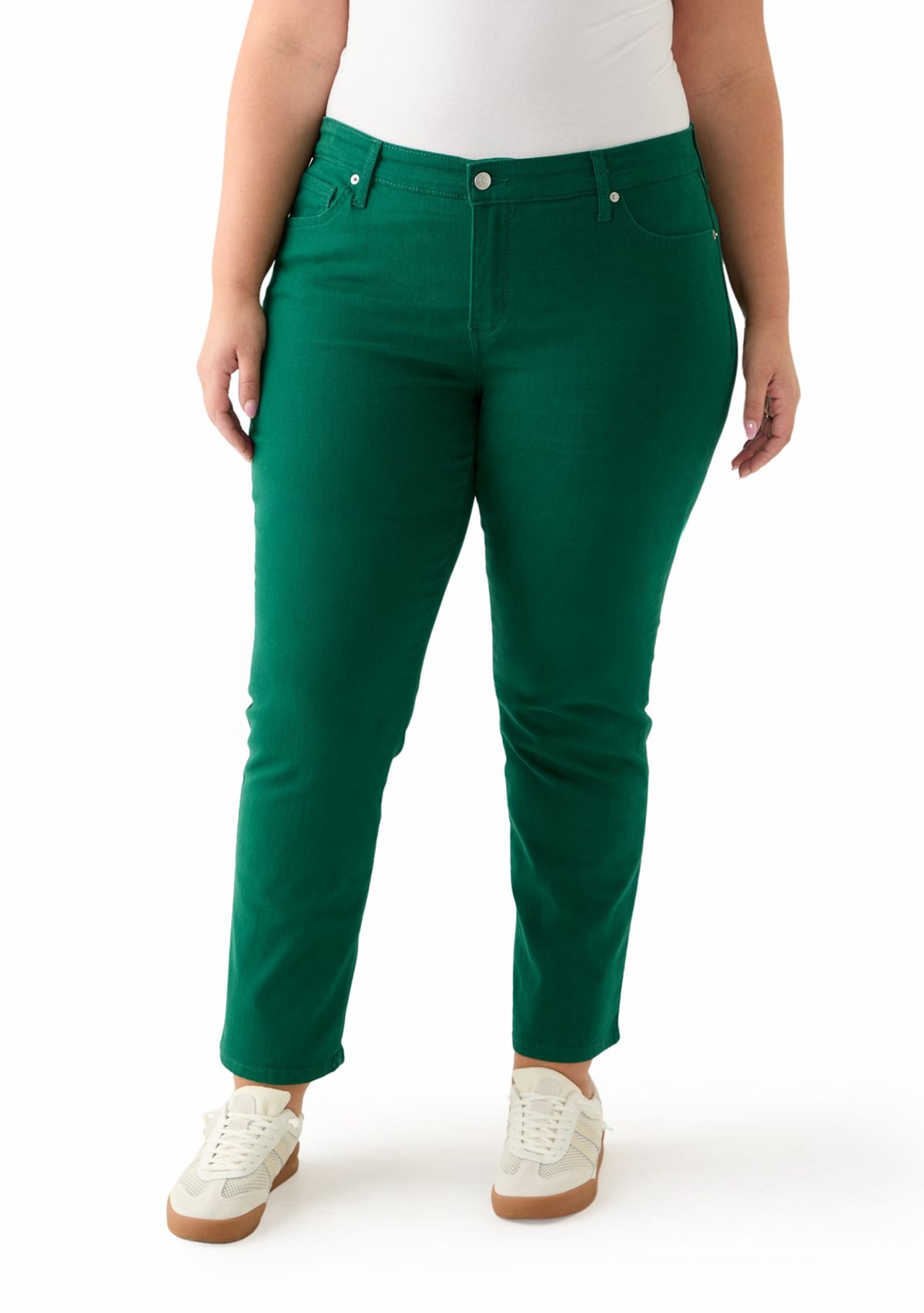 Plus Size Mid Rise Straight Pants
