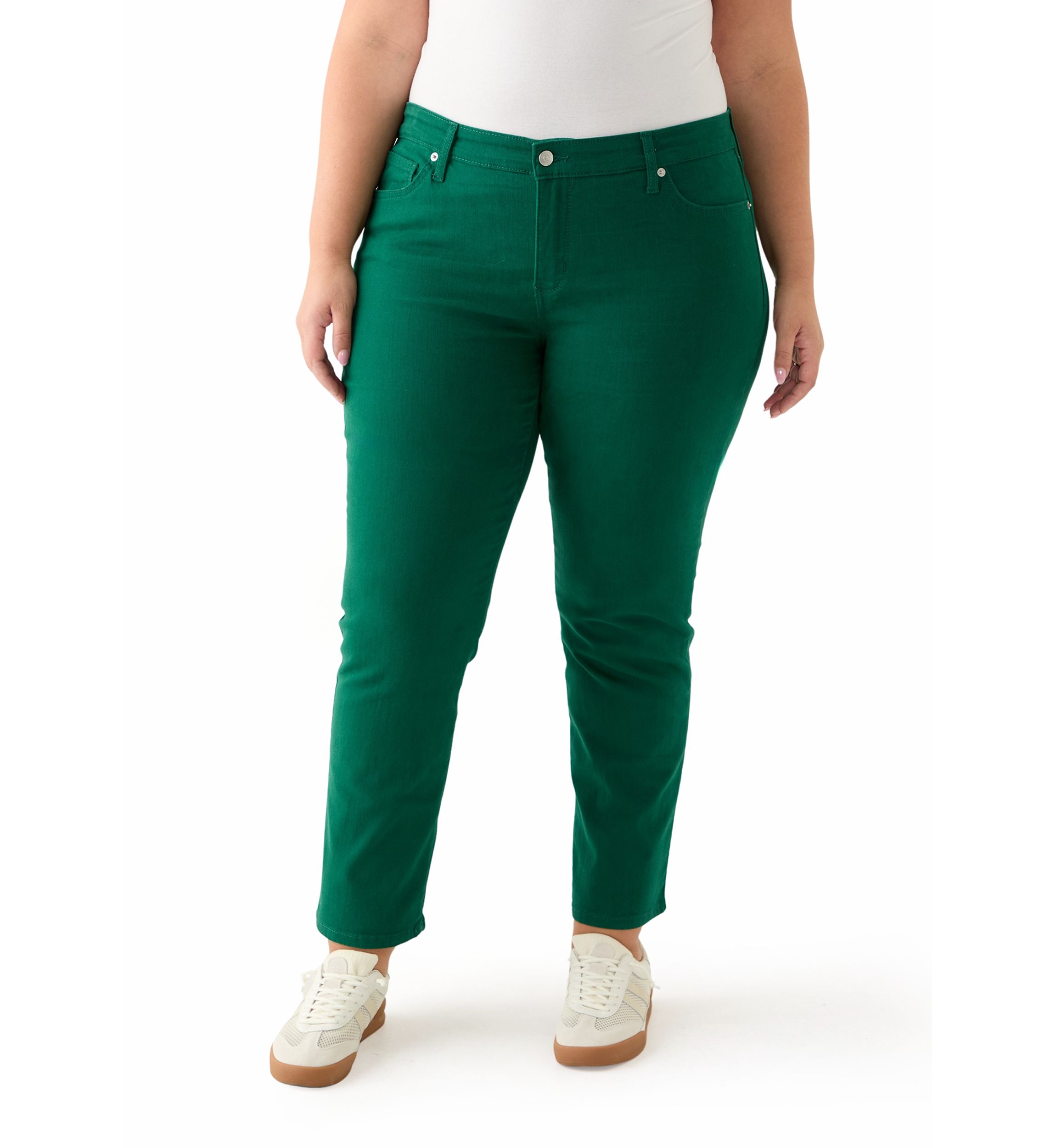 Plus Size Mid Rise Straight Pants