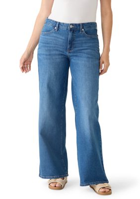 Crown & Ivy Women's High Rise Relaxed Trouser Jeans