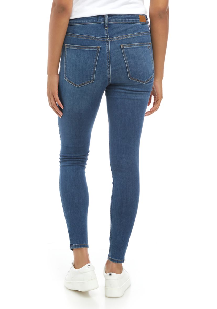 Womens Mid Rise Skinny Jeans