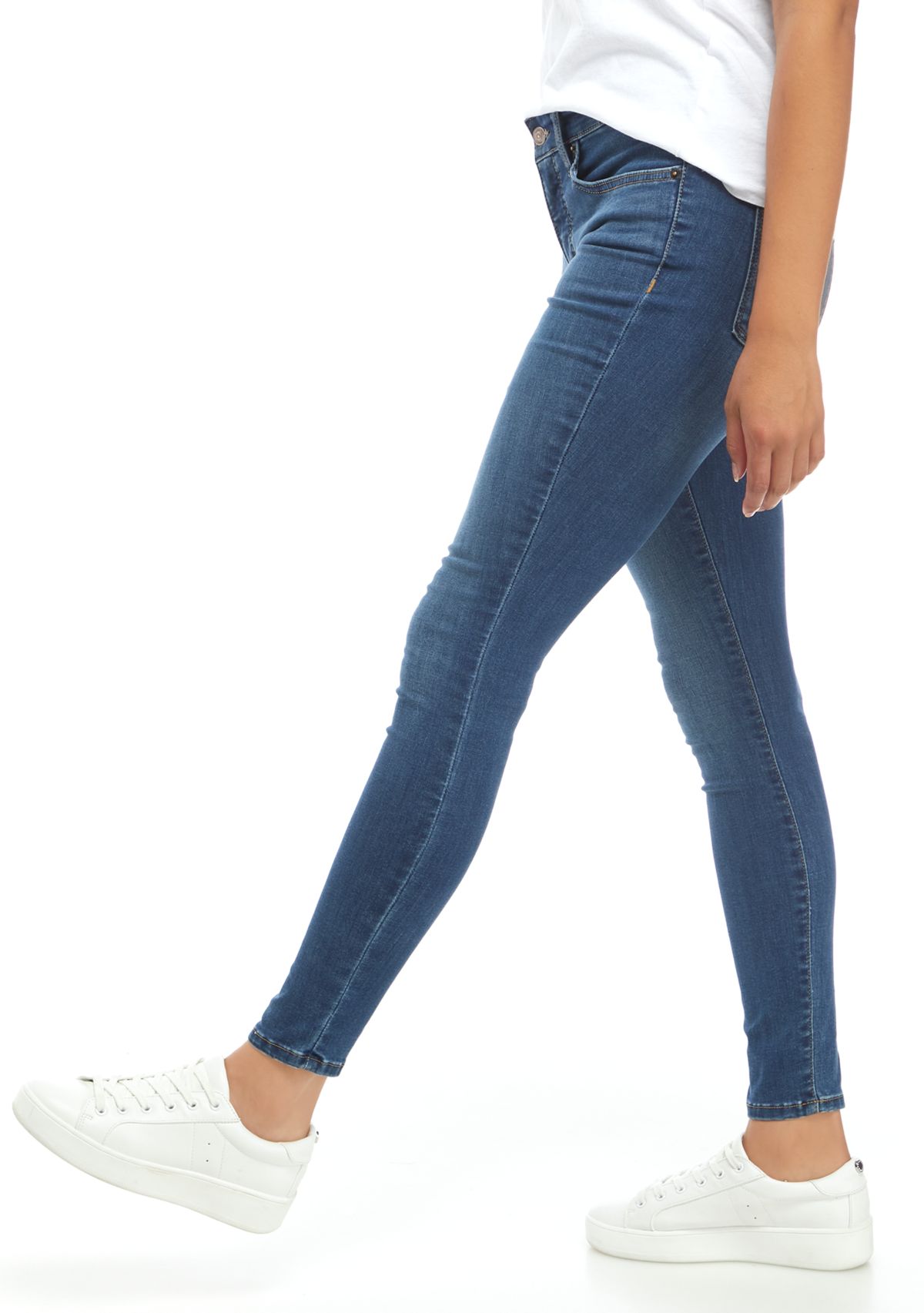 Womens Mid Rise Skinny Jeans