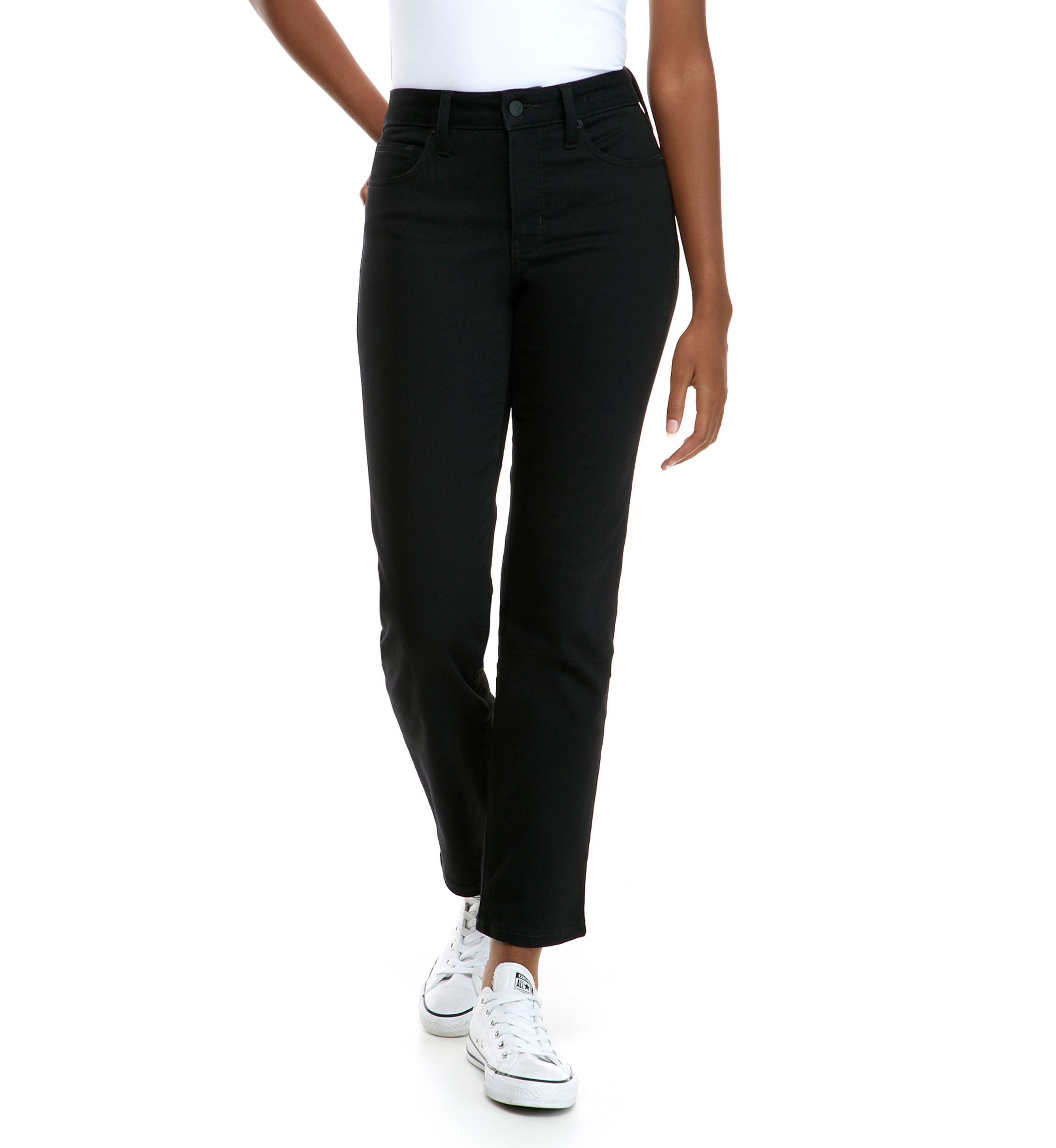 Womens Mid Rise Straight Jeans 
