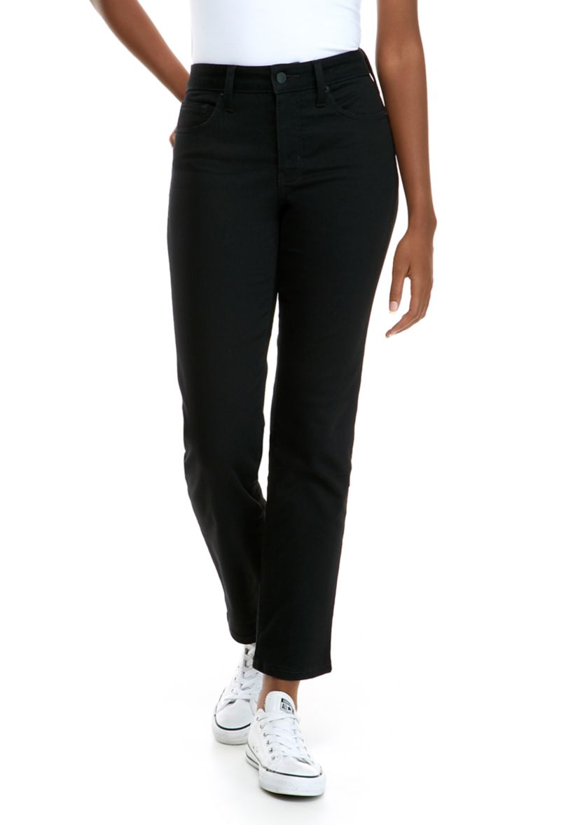 Womens Mid Rise Straight Jeans 