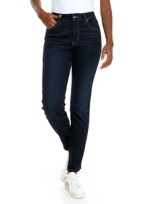 Crown & Ivy™ Womens Mid Rise Straight Jeans