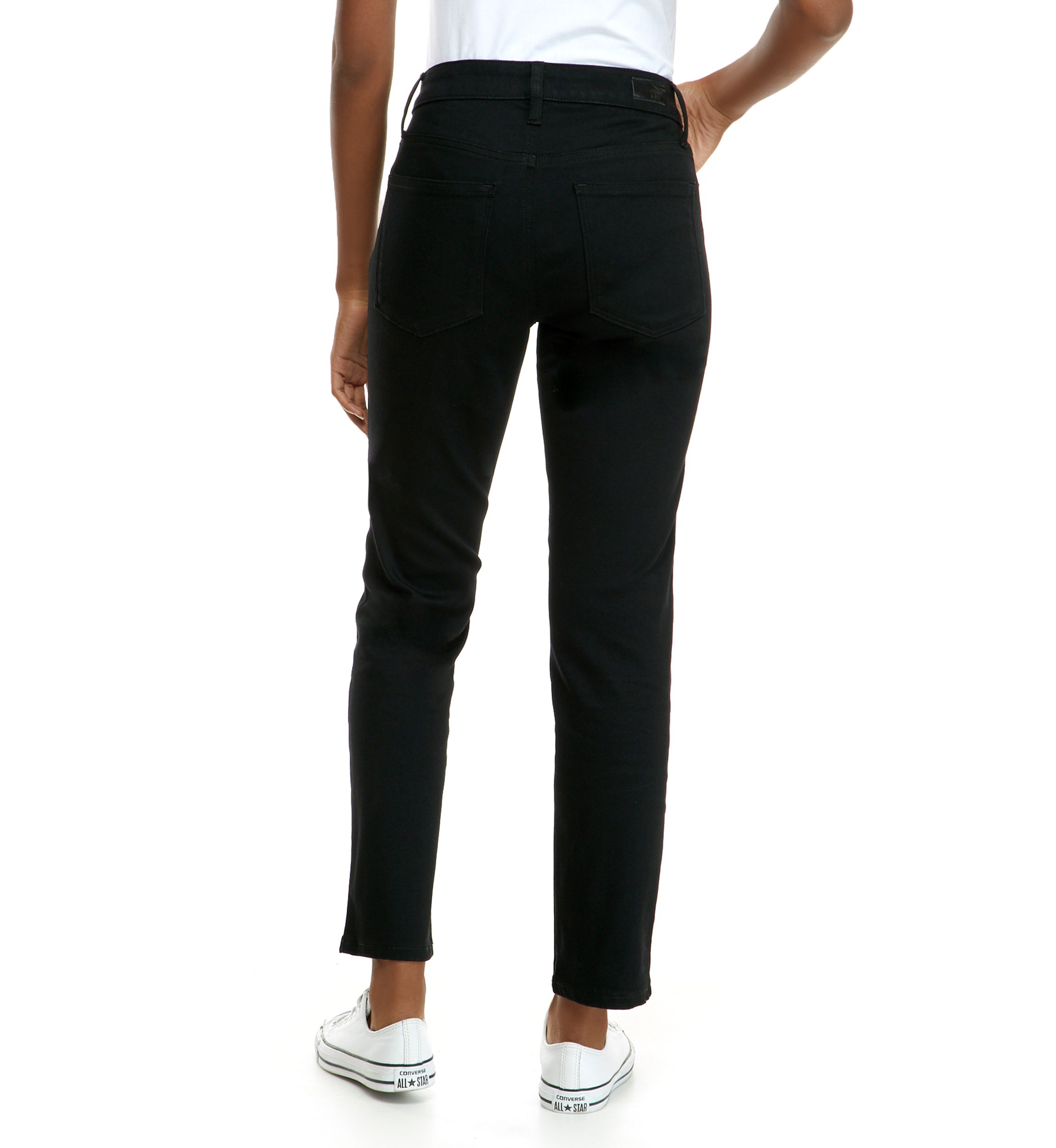 Womens Mid Rise Straight Jeans 