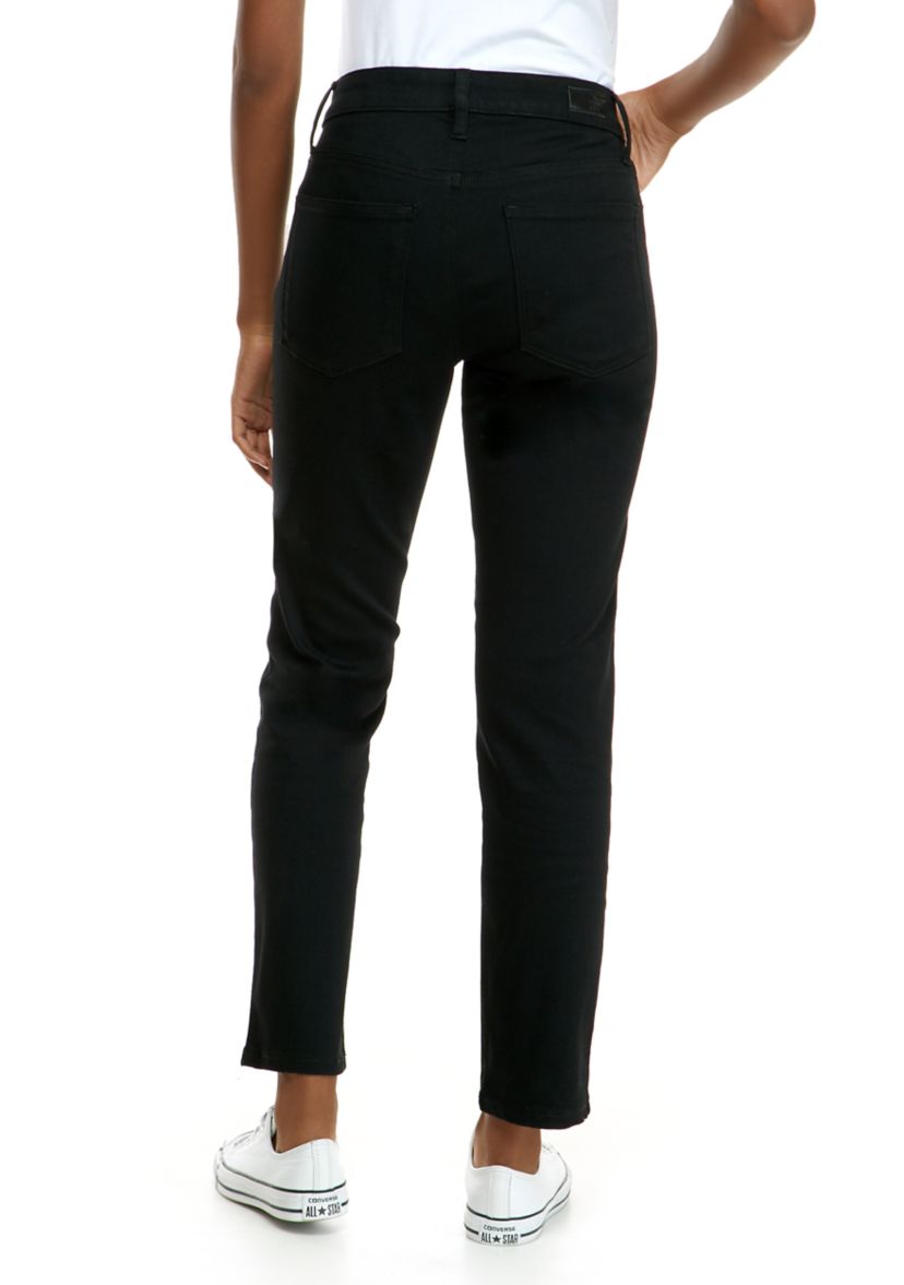 Womens Mid Rise Straight Jeans 