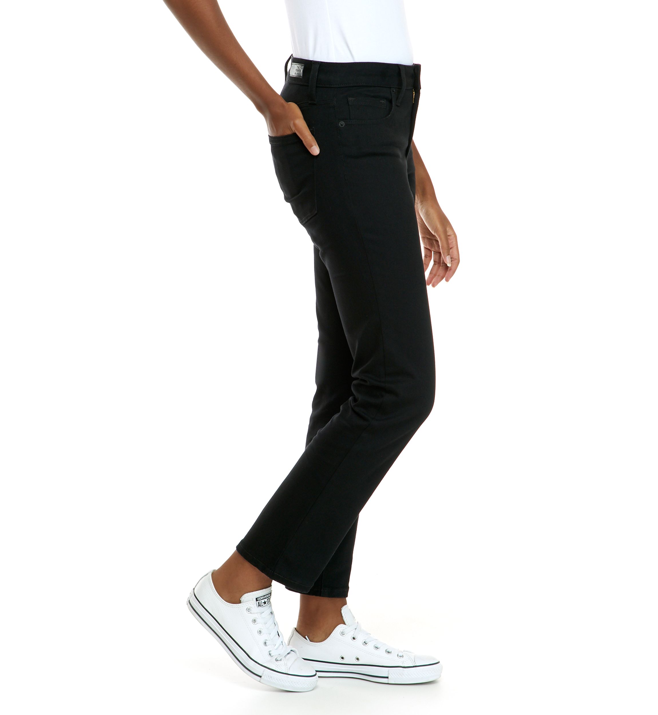 Womens Mid Rise Straight Jeans 