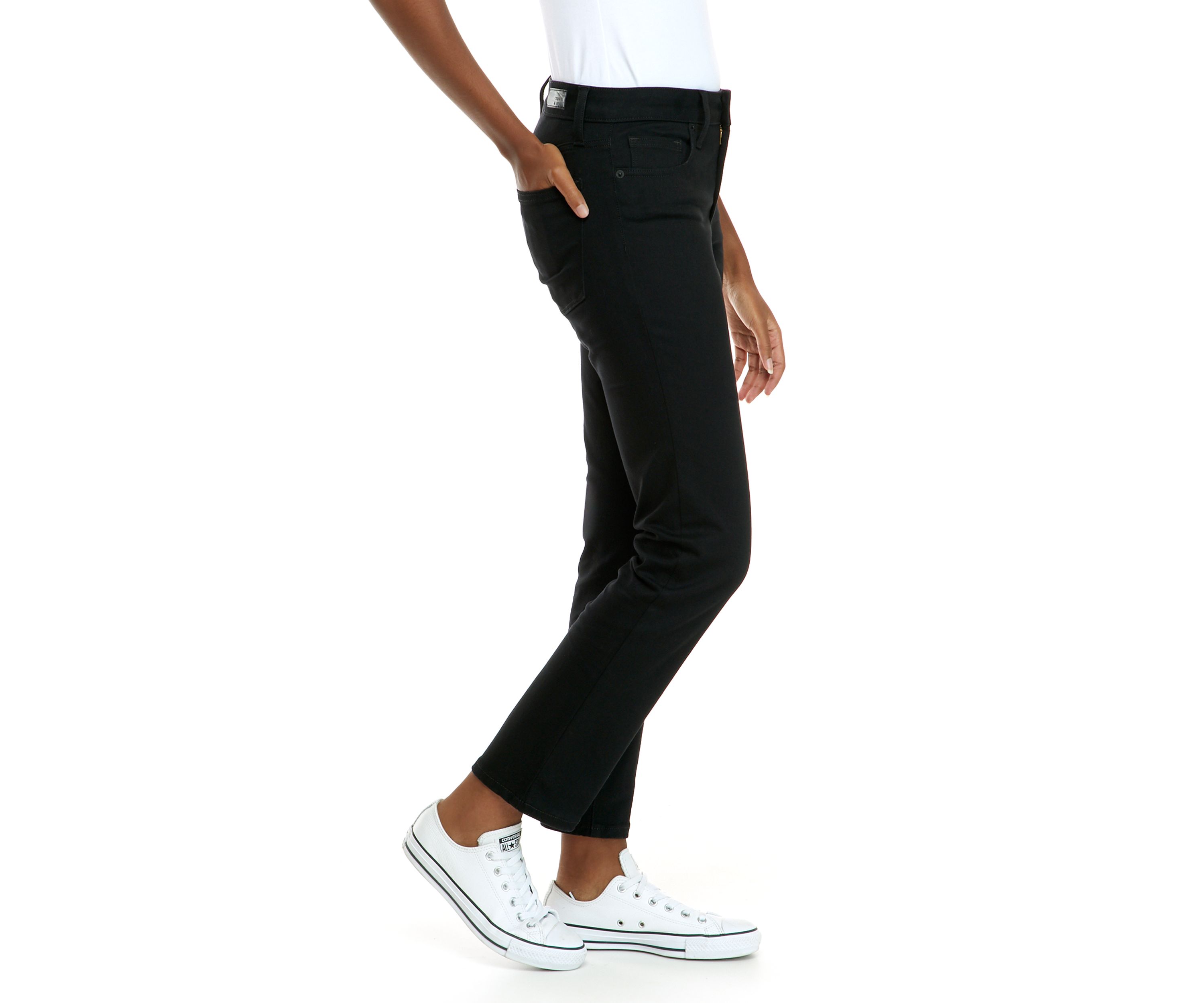 Womens Mid Rise Straight Jeans 