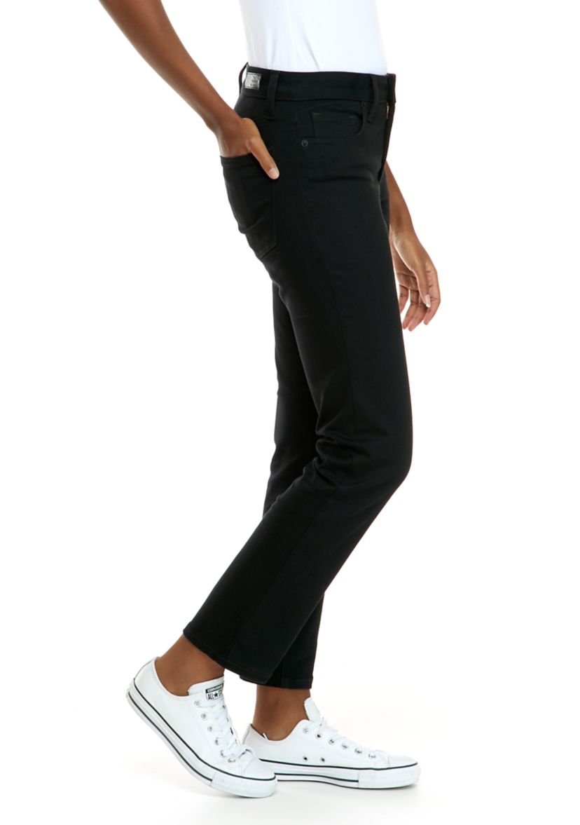 Womens Mid Rise Straight Jeans 