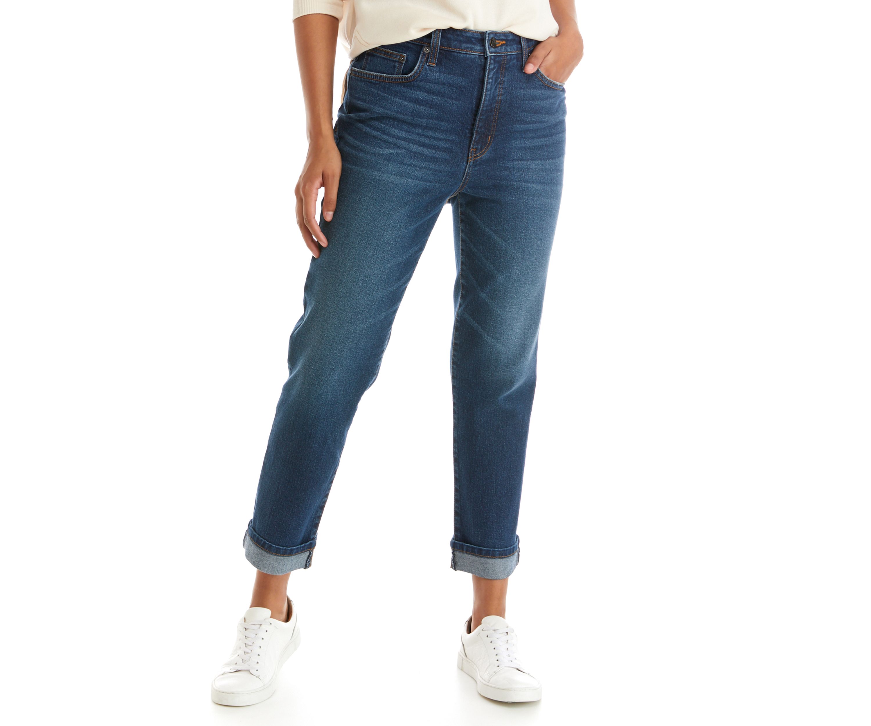 Womens High Rise Vintage Straight Jeans