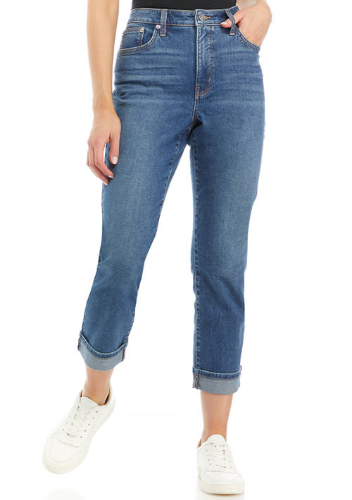 Crown & Ivy Women's High Rise Vintage Straight Jeans